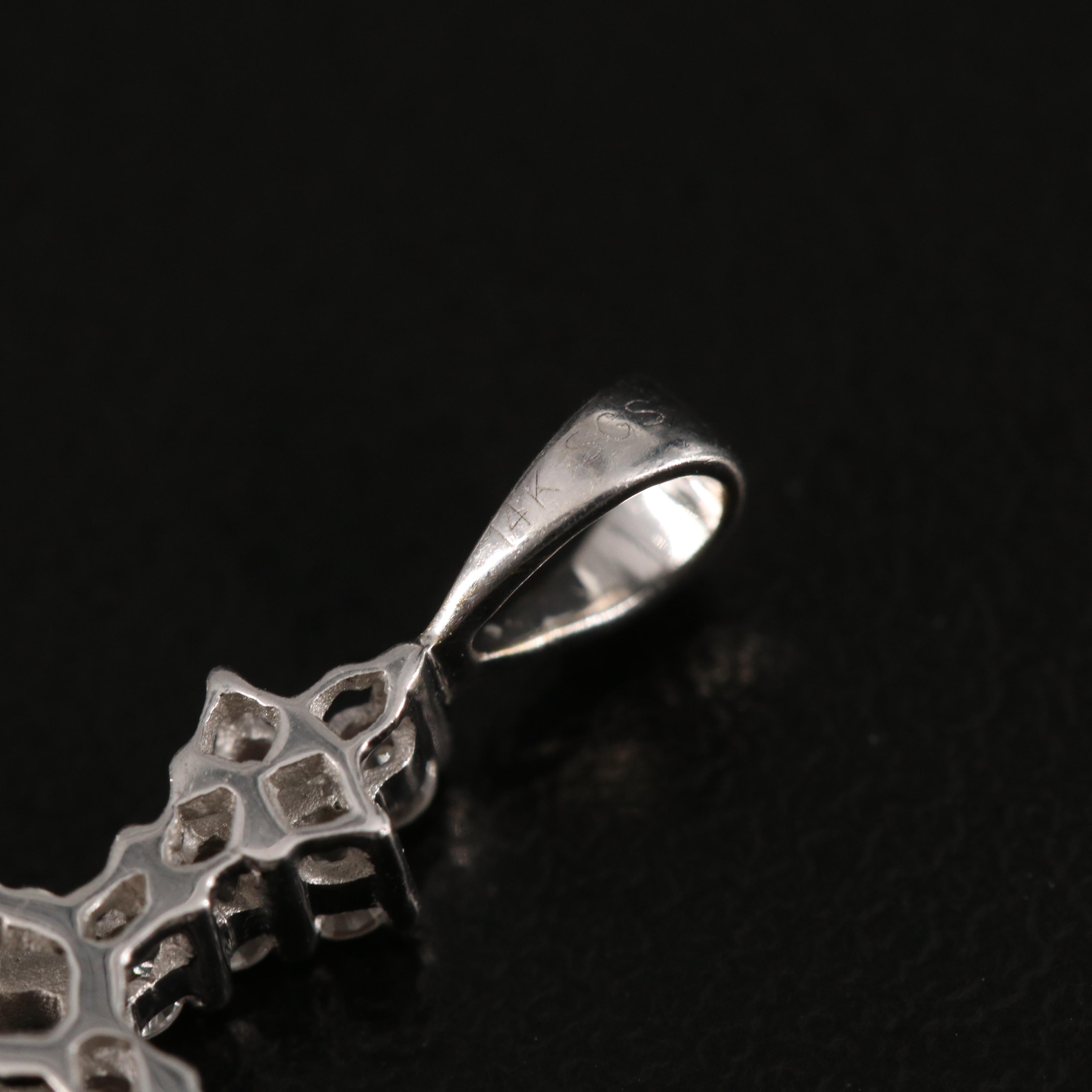 14K 0.50 CTW Diamond Cross Pendant