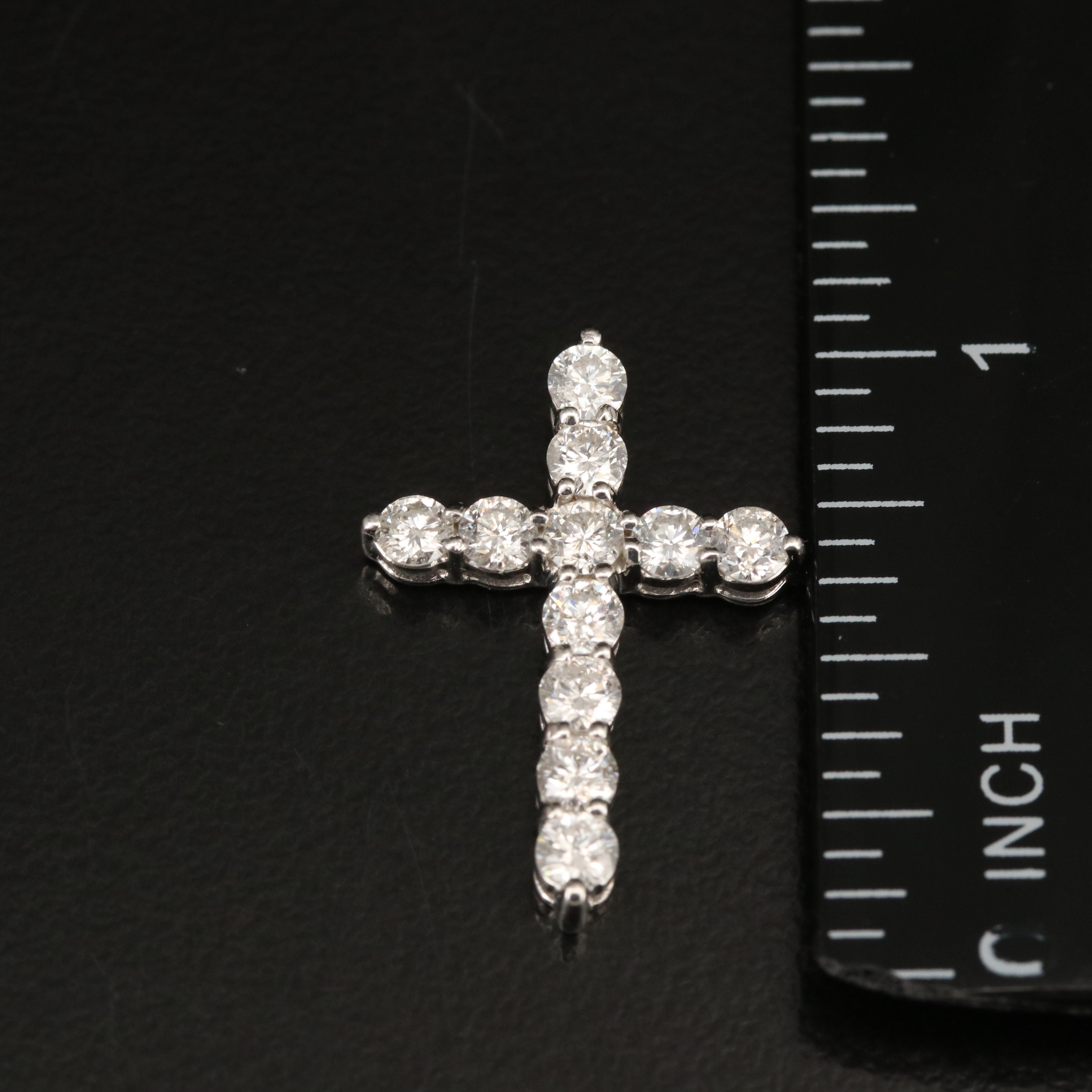 14K 0.95 CTW Diamond Cross Pendant