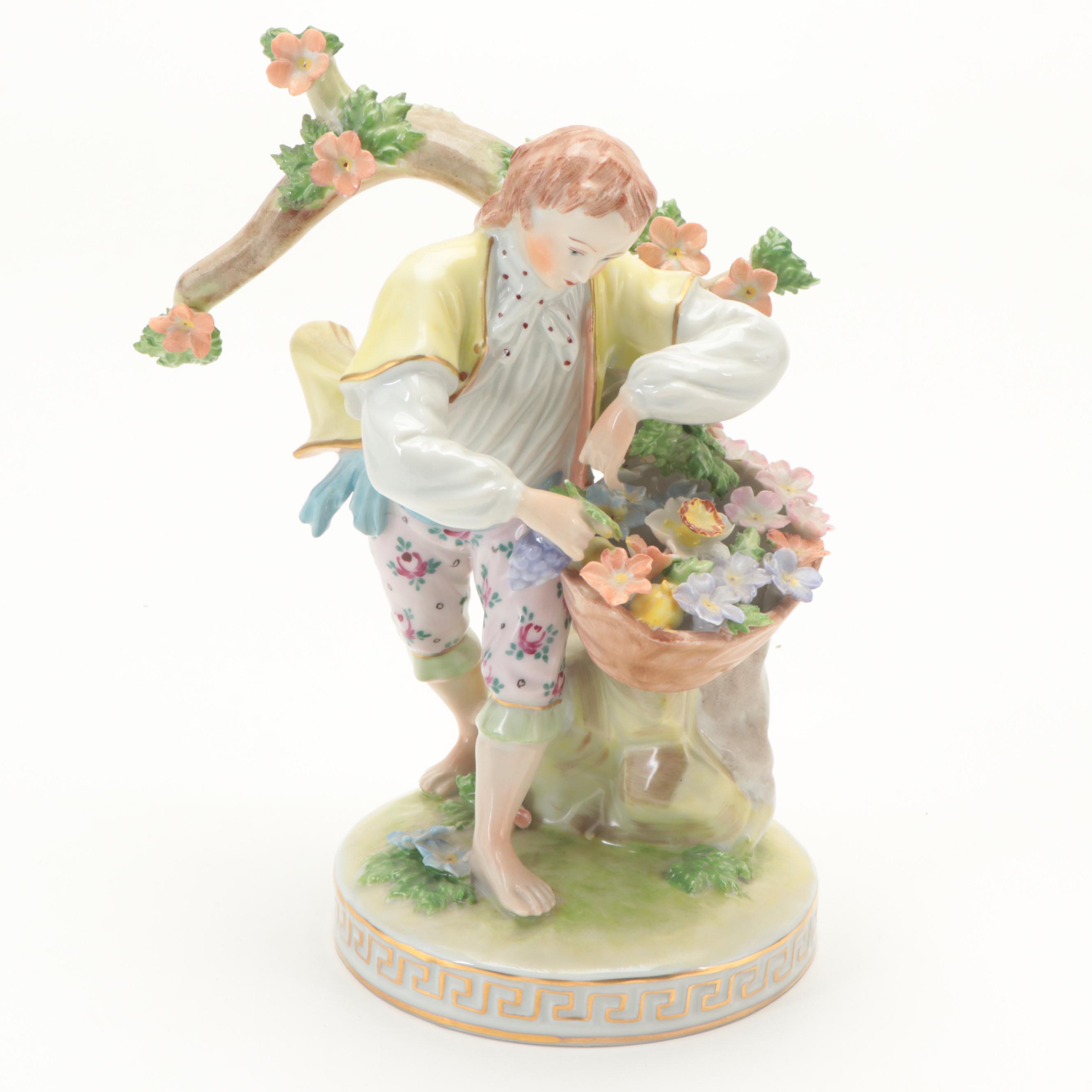 Carl Thieme Dresden Porcelain Figurine Pair, Early 20th Century