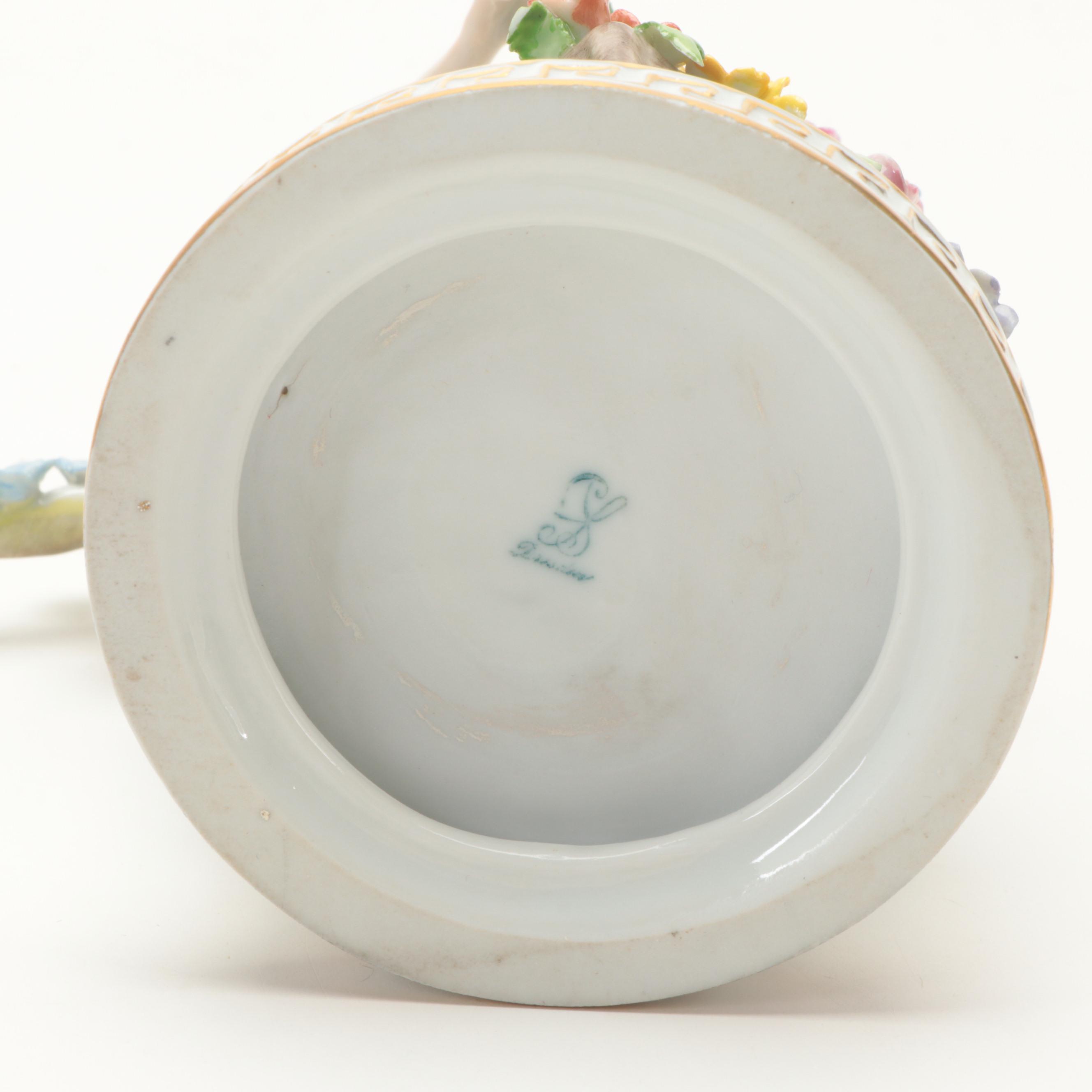 Carl Thieme Dresden Porcelain Figurine Pair, Early 20th Century