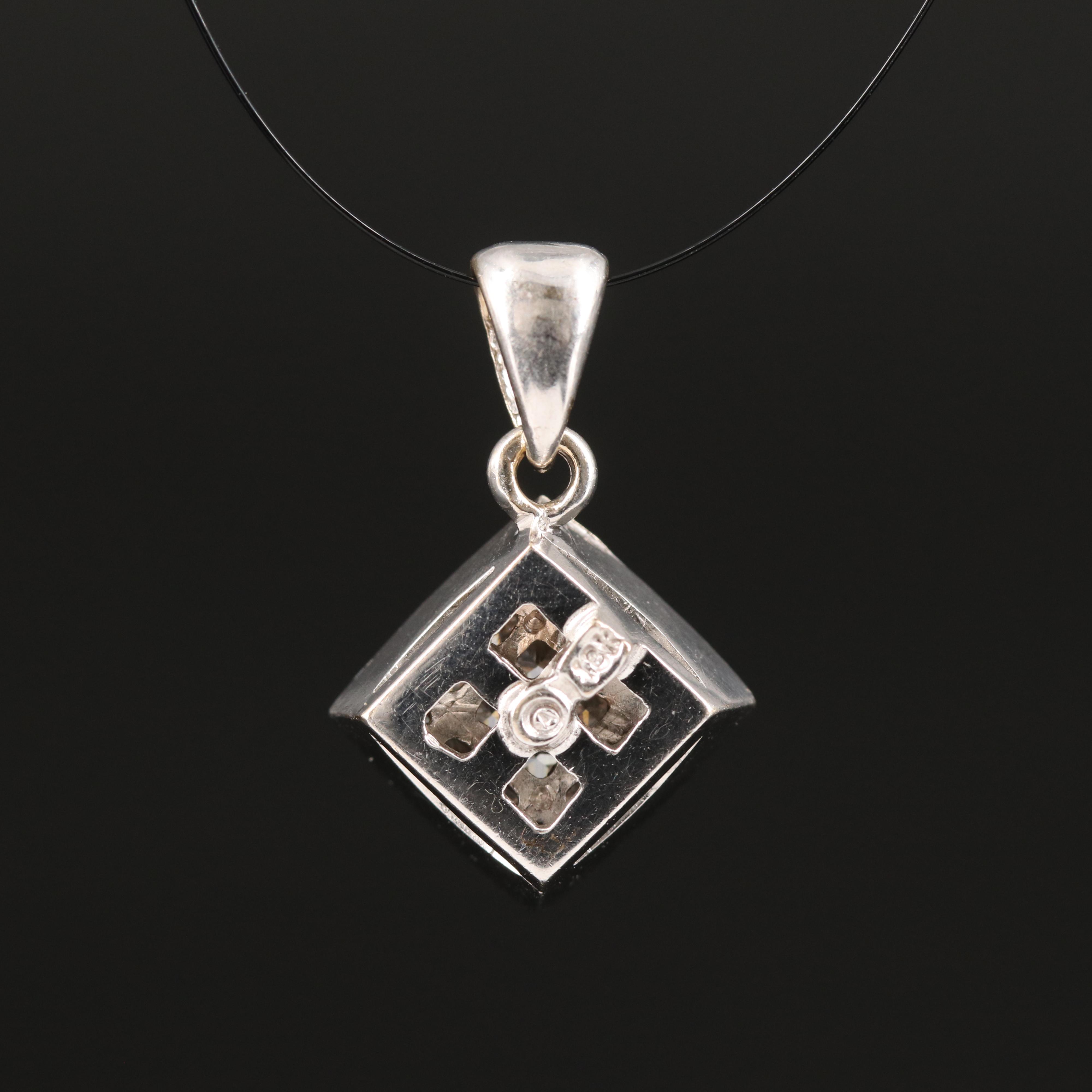 18K 0.96 CTW Diamond Square Pendant