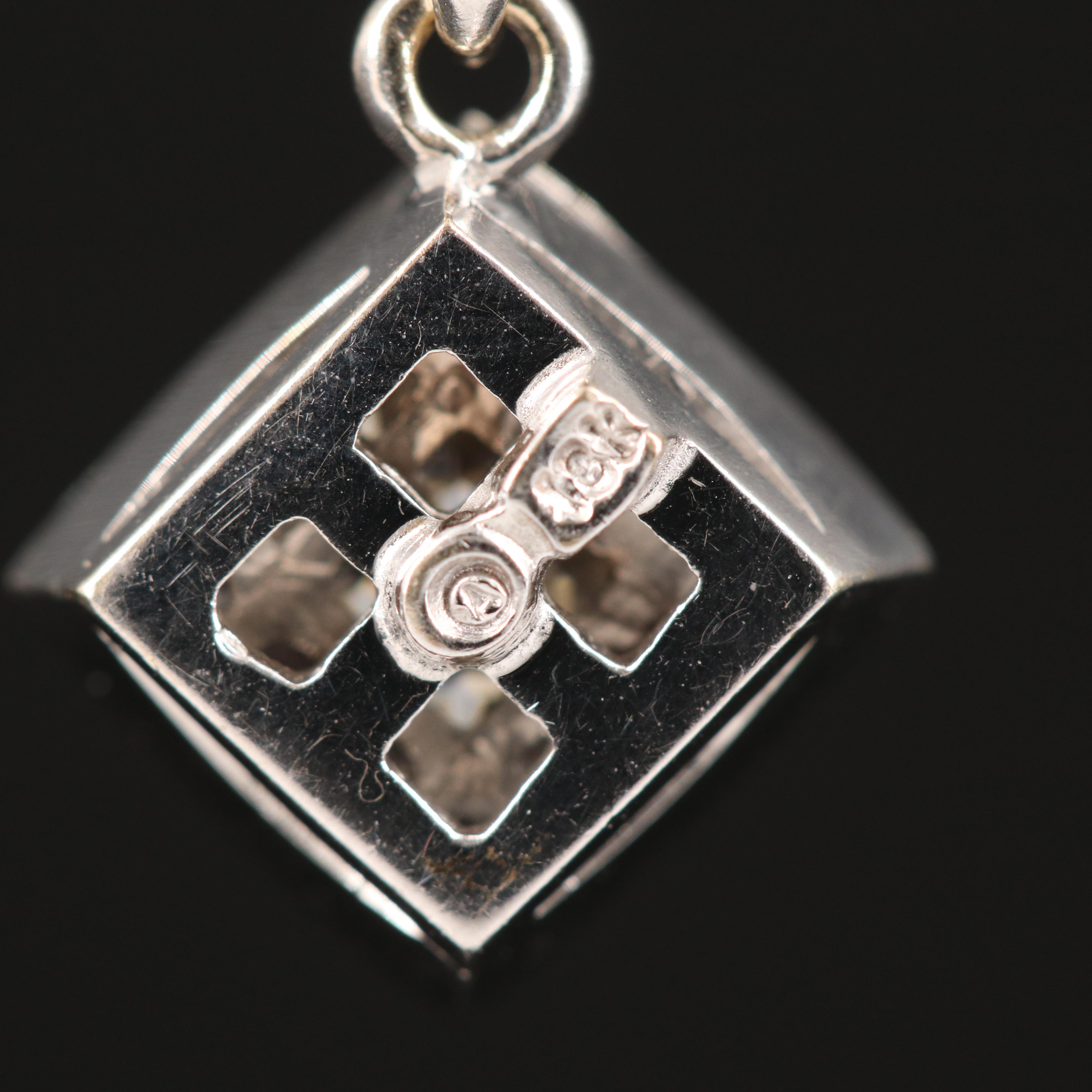 18K 0.96 CTW Diamond Square Pendant