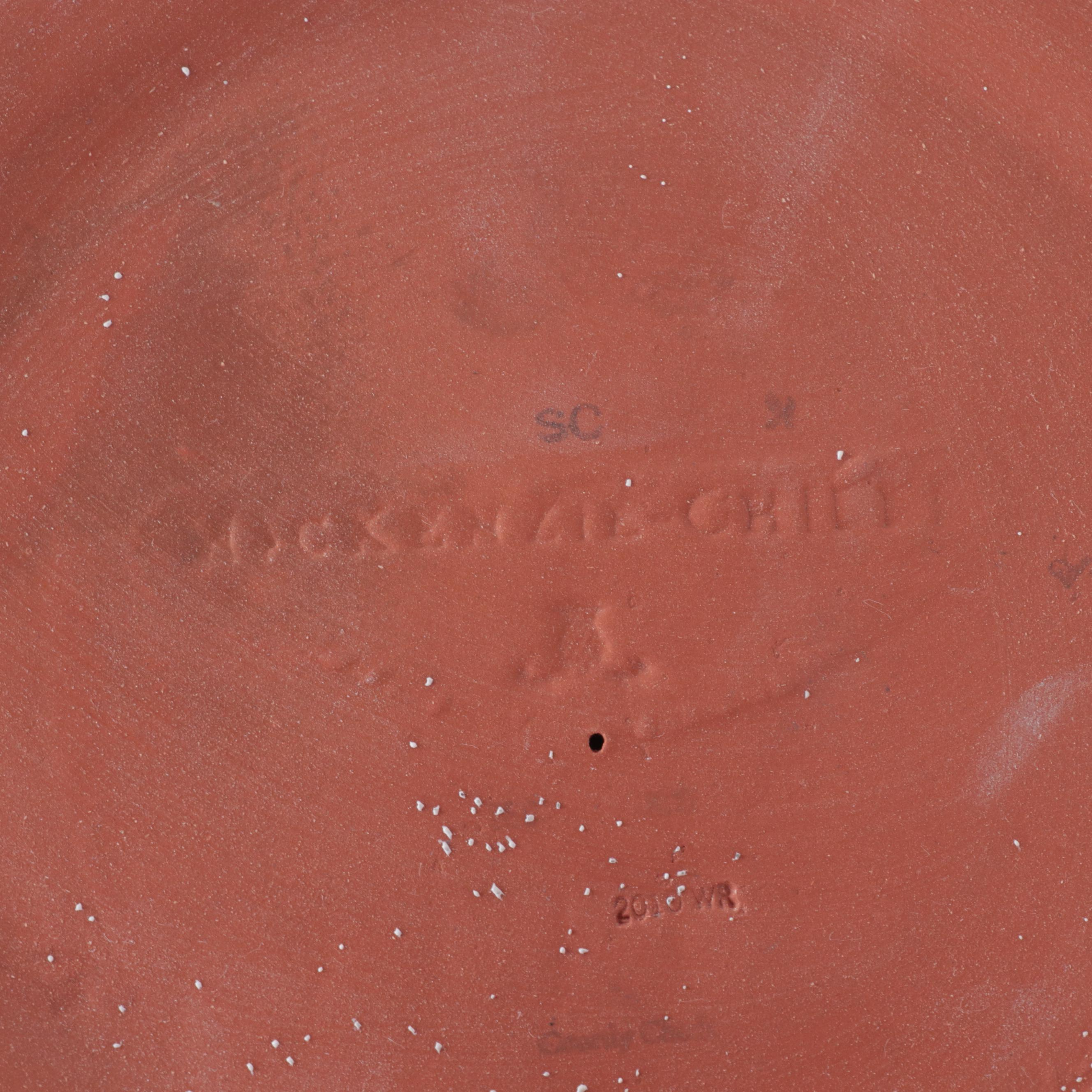 MacKenzie-Childs "Courtly Check" Enameled Ceramic Fluted Cake Stand