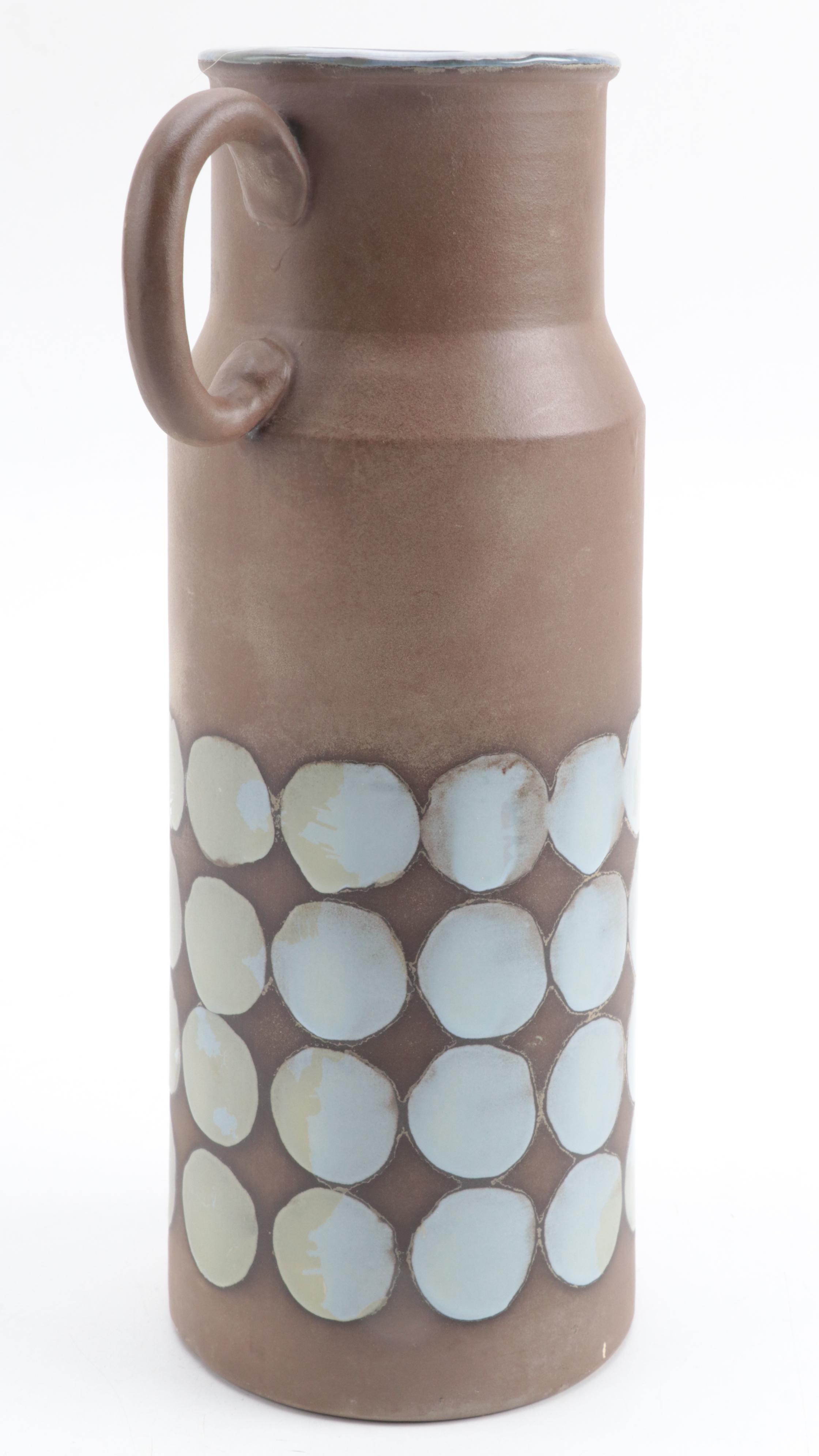 Mid Century Modern Style Stoneware Pitcher, Mid to Late 20th Century