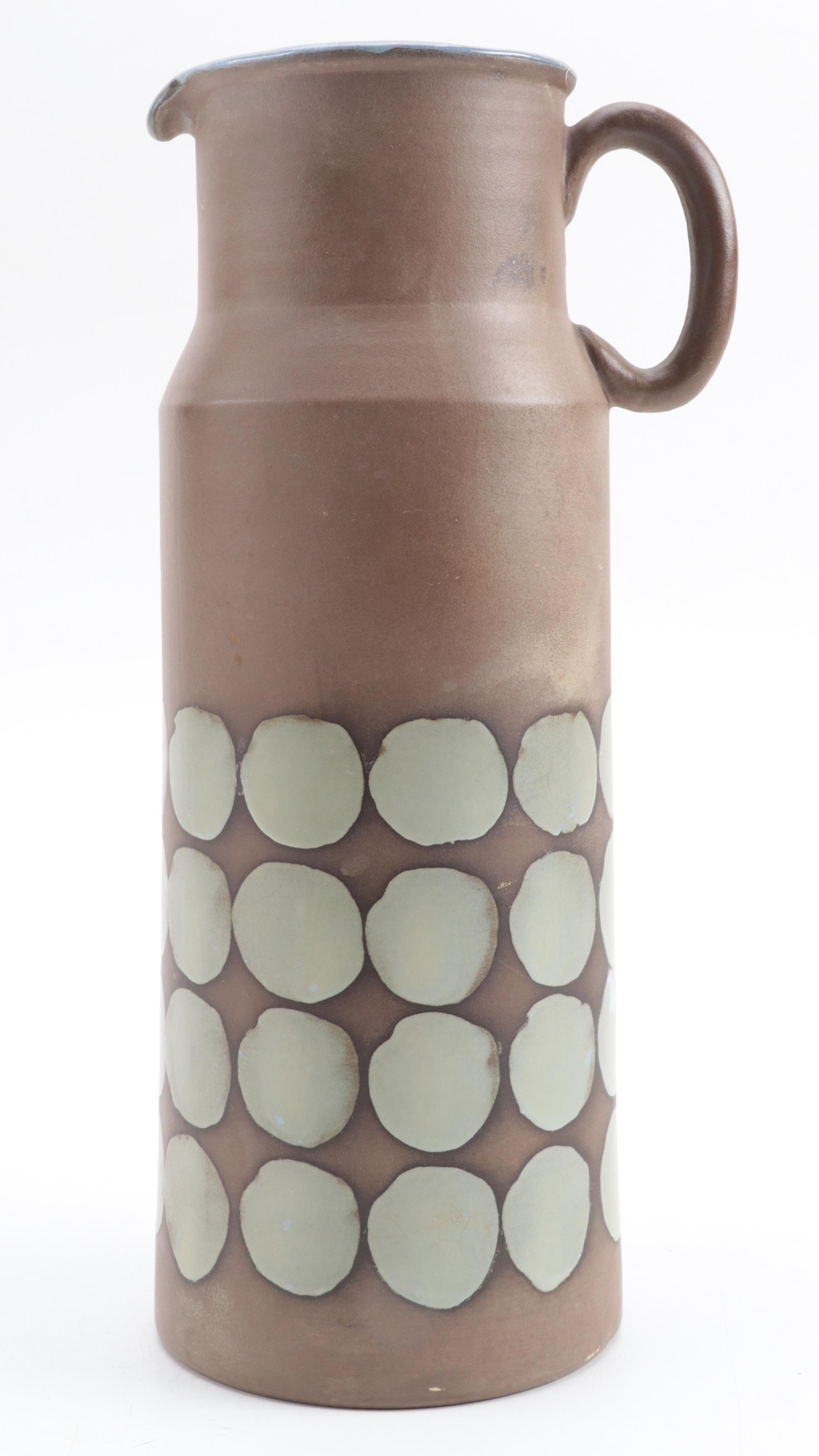 Mid Century Modern Style Stoneware Pitcher, Mid to Late 20th Century