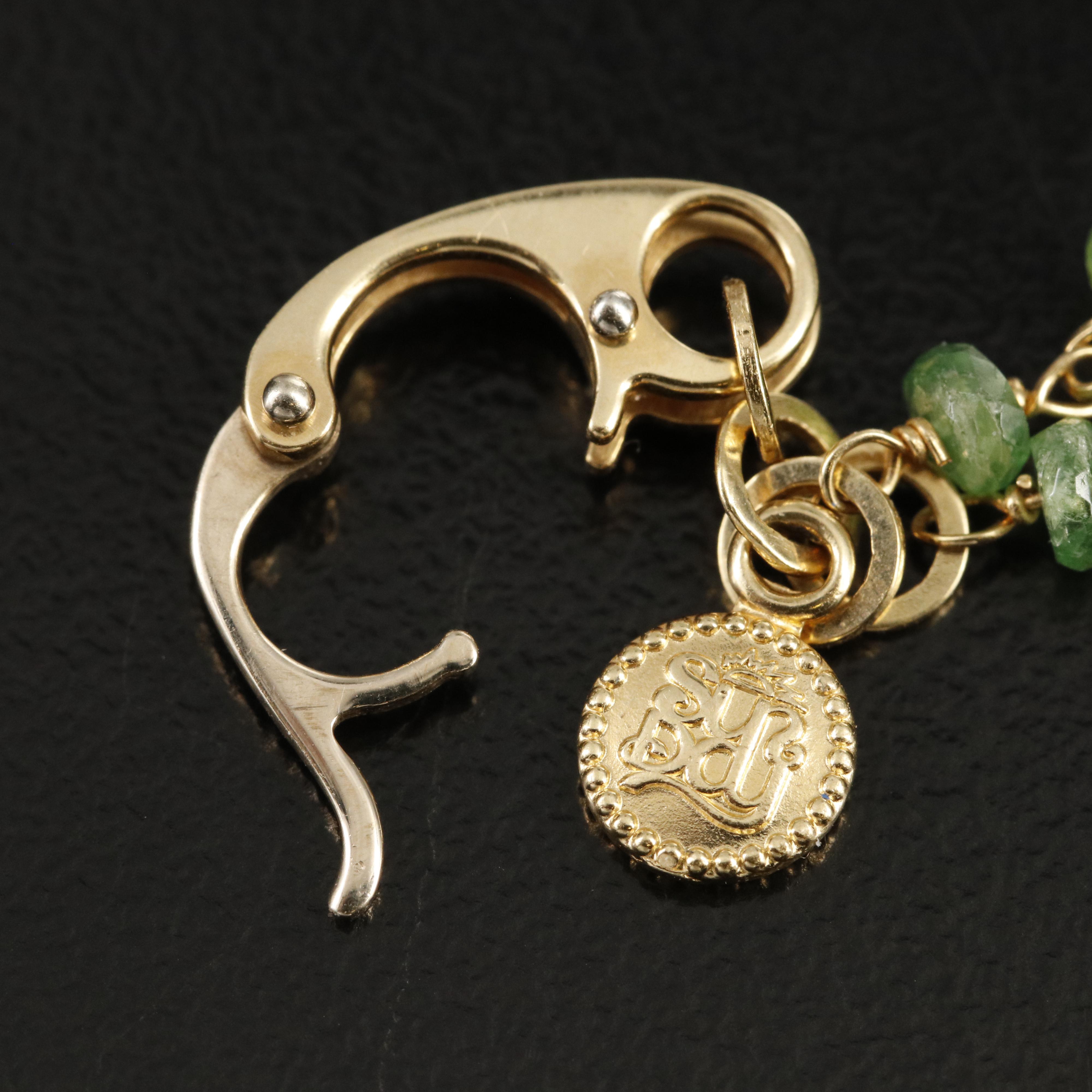 18K Tsavorite Garnet Clover Enhancer Pendant