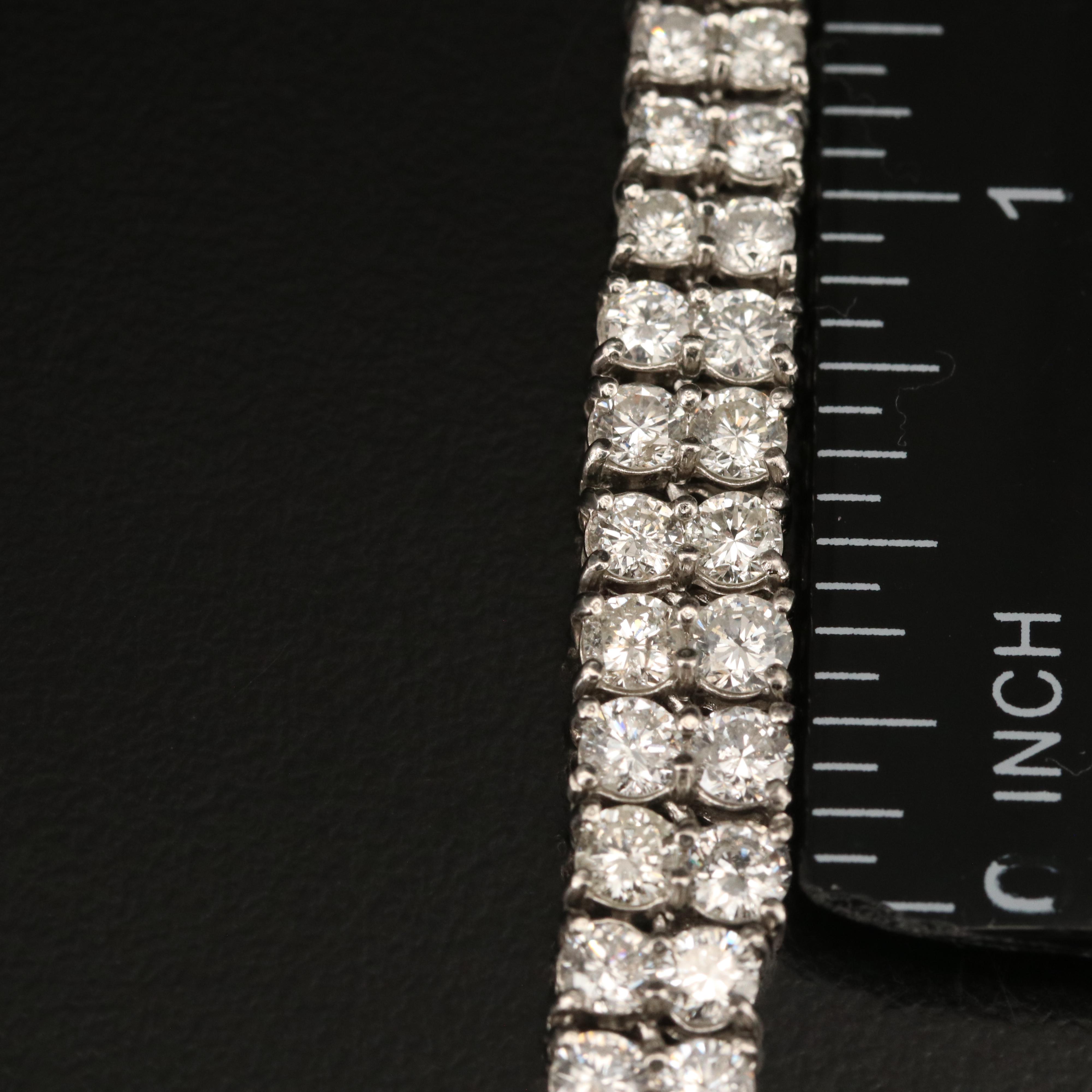 Platinum 10.00 CTW Diamond Graduated Double Row Necklace