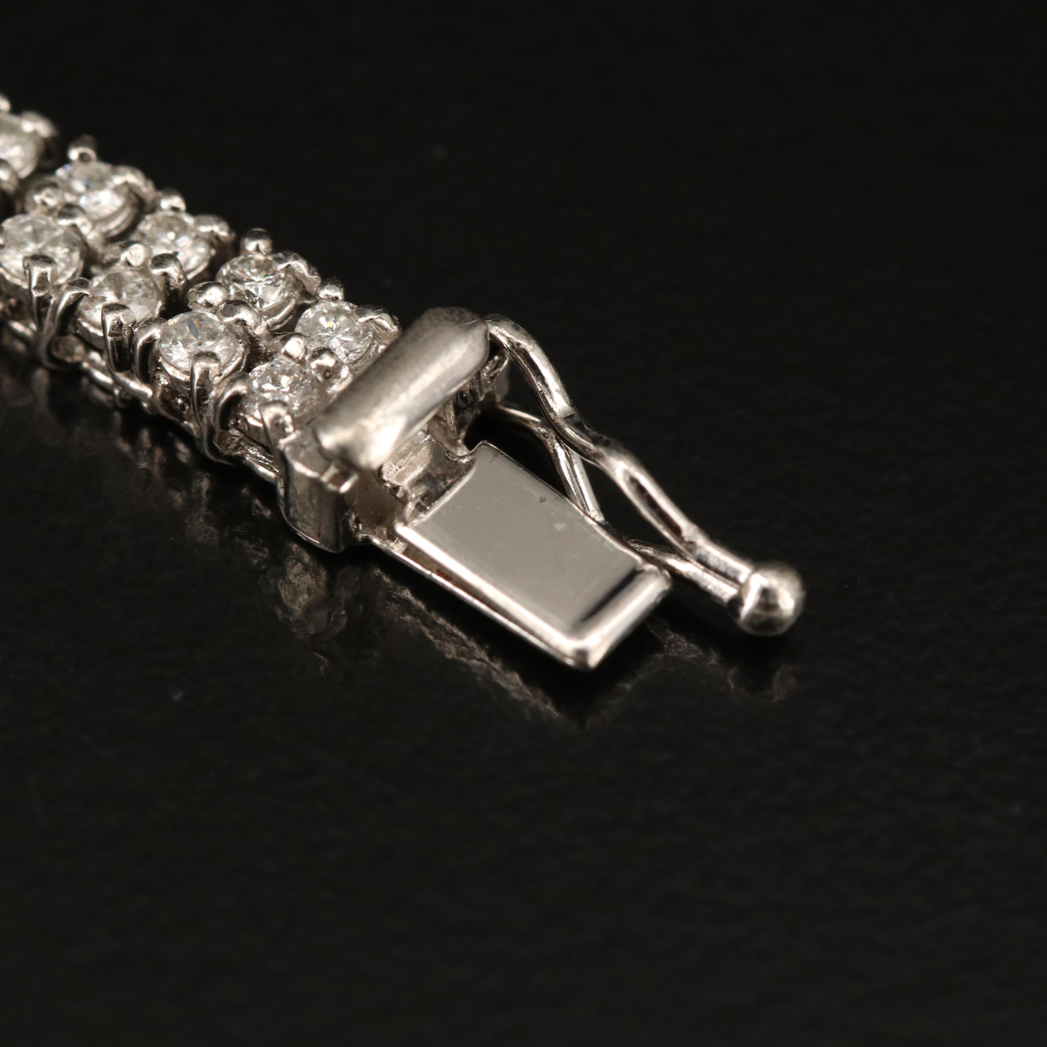 Platinum 10.00 CTW Diamond Graduated Double Row Necklace