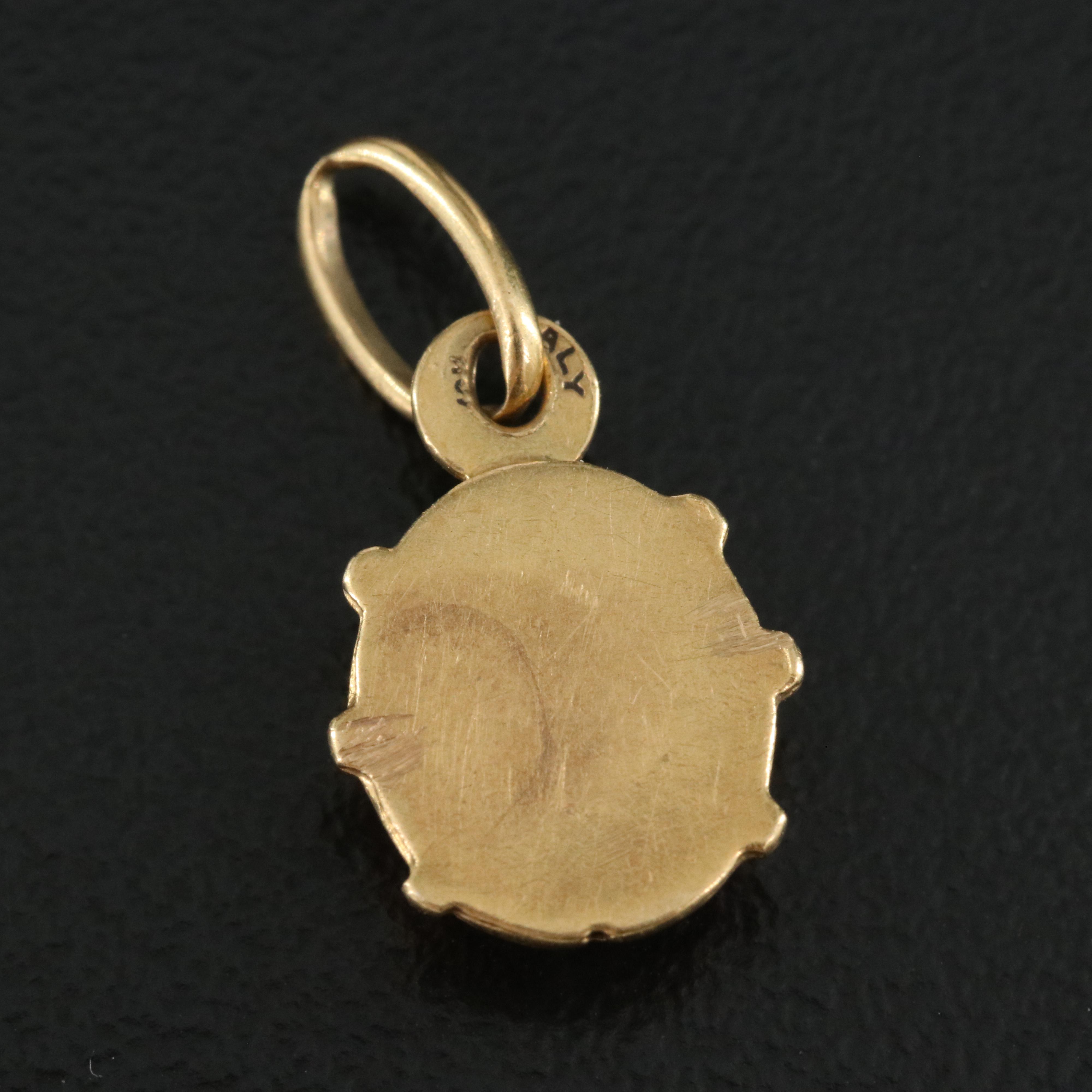 Italian 18K Enamel Ladybug Pendant