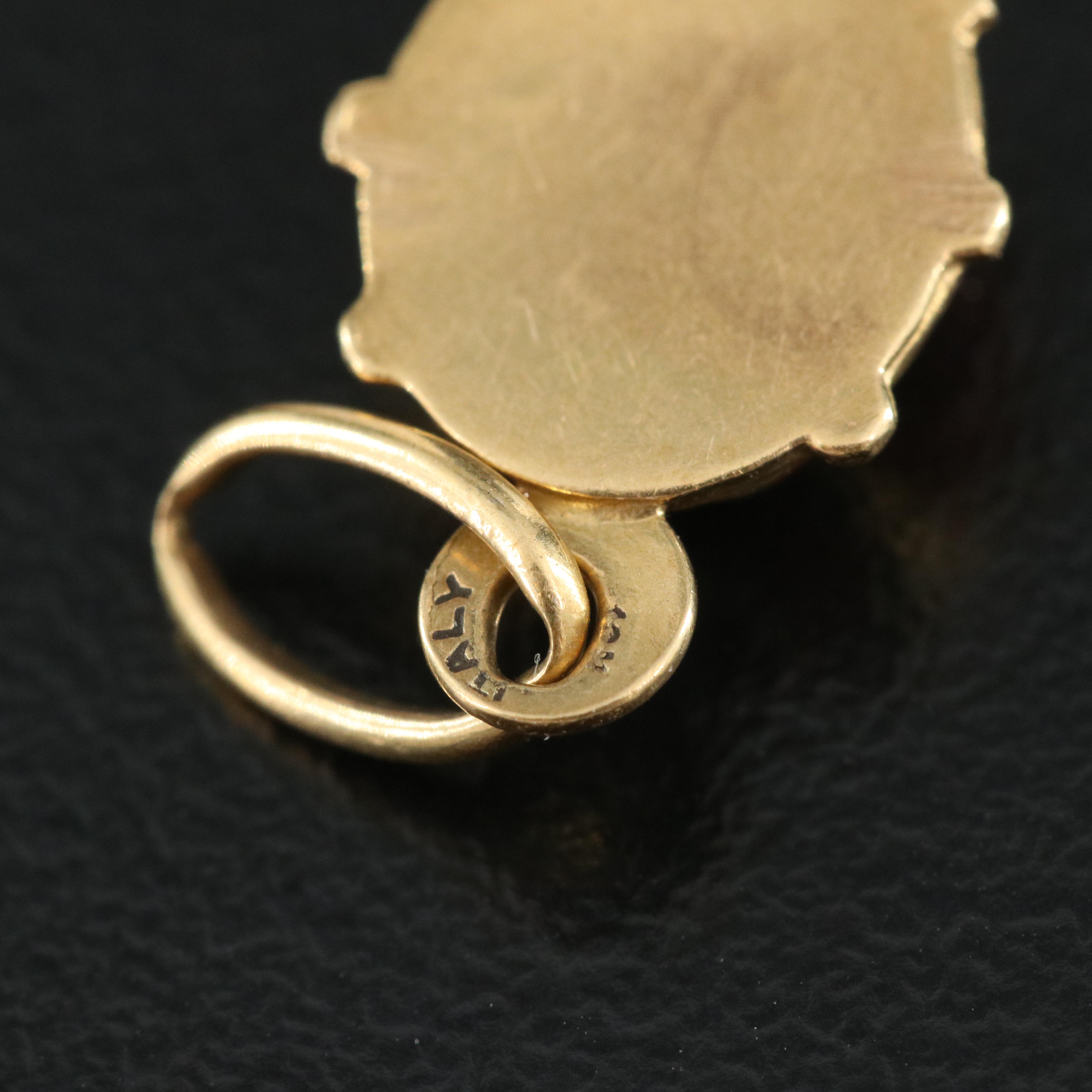 Italian 18K Enamel Ladybug Pendant