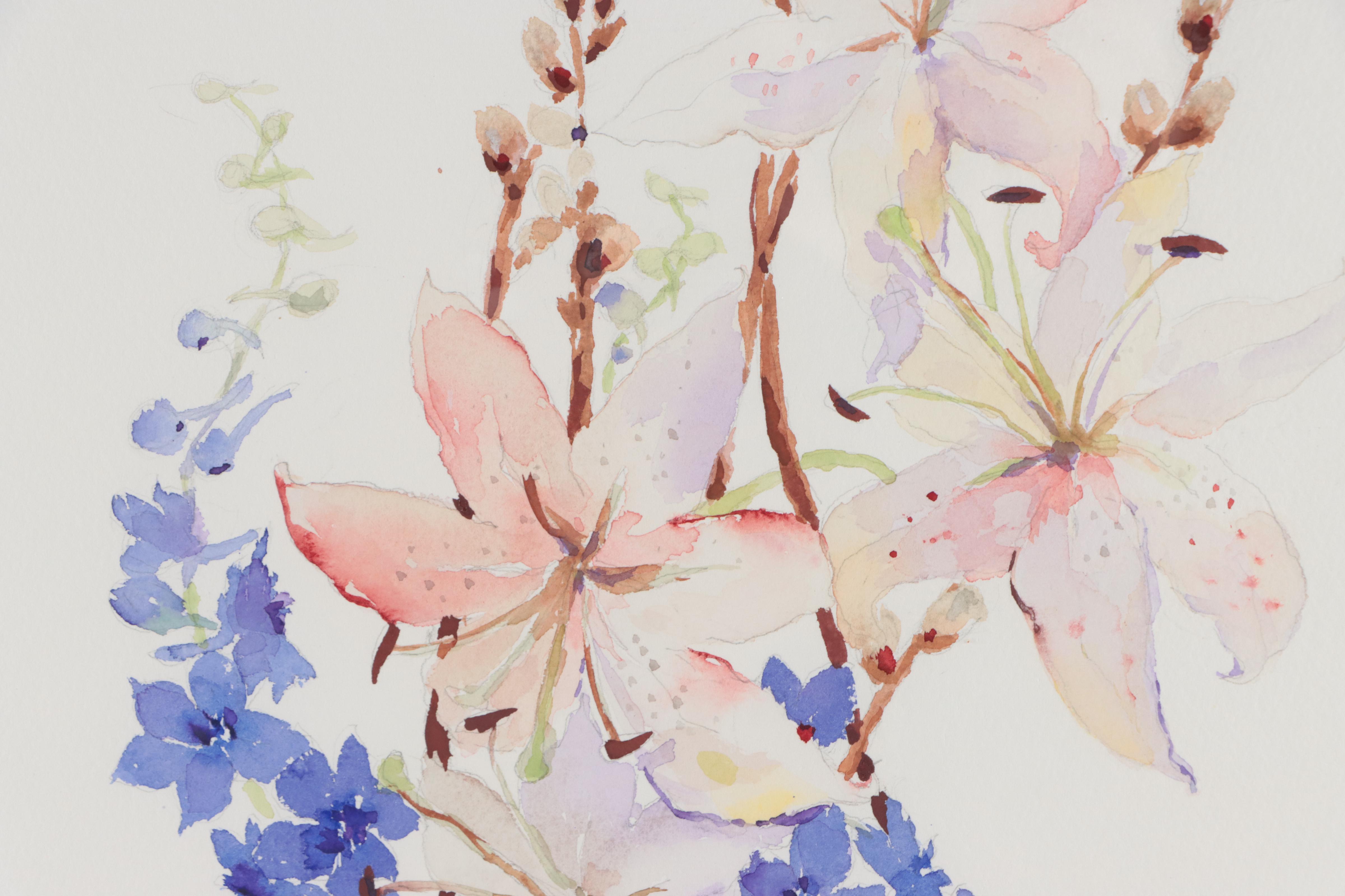 Dan Harvey Watercolor Painting of Stargazers, 1991