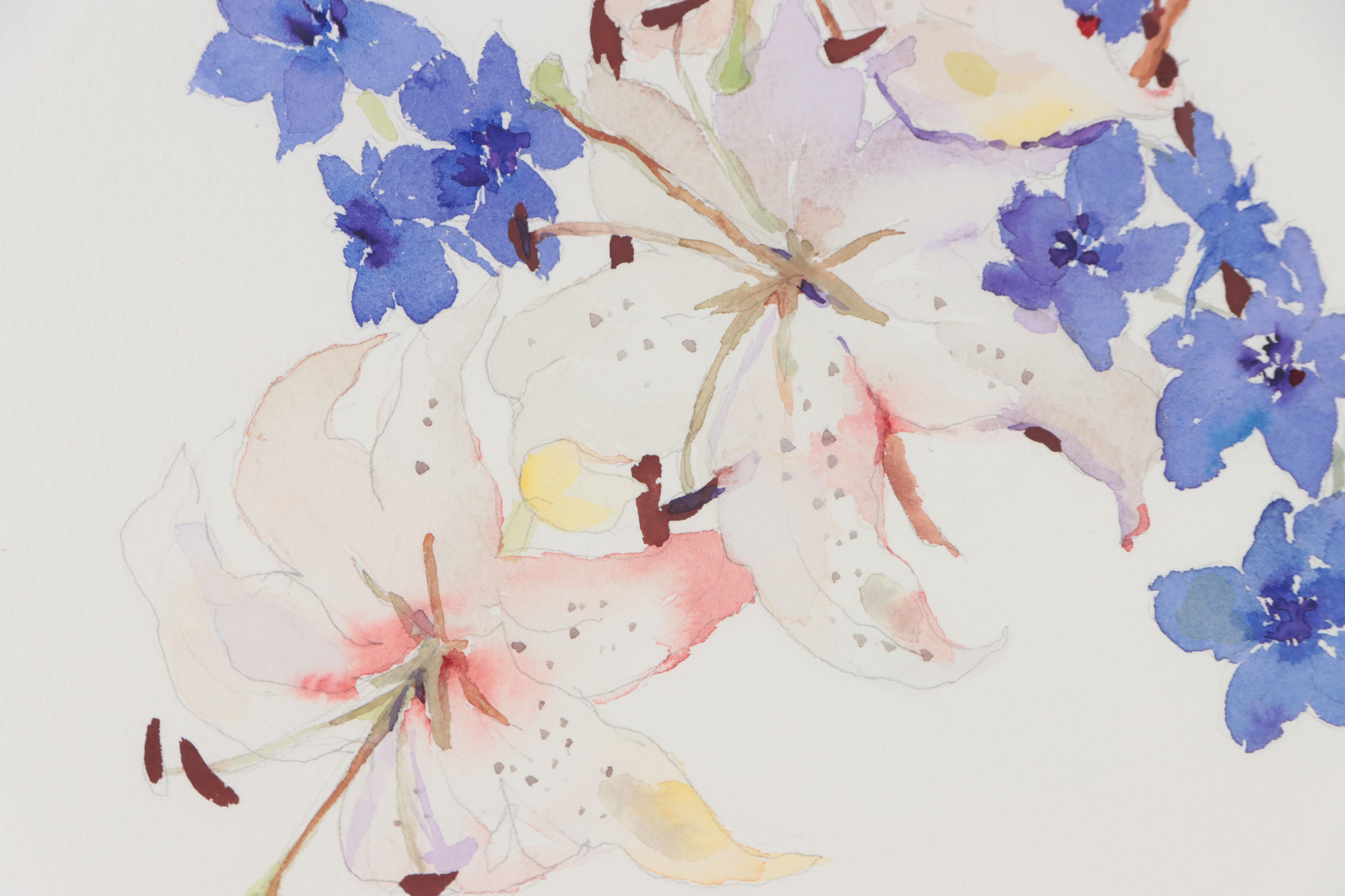 Dan Harvey Watercolor Painting of Stargazers, 1991