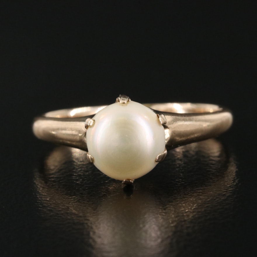 Victorian 10K Pearl Ring