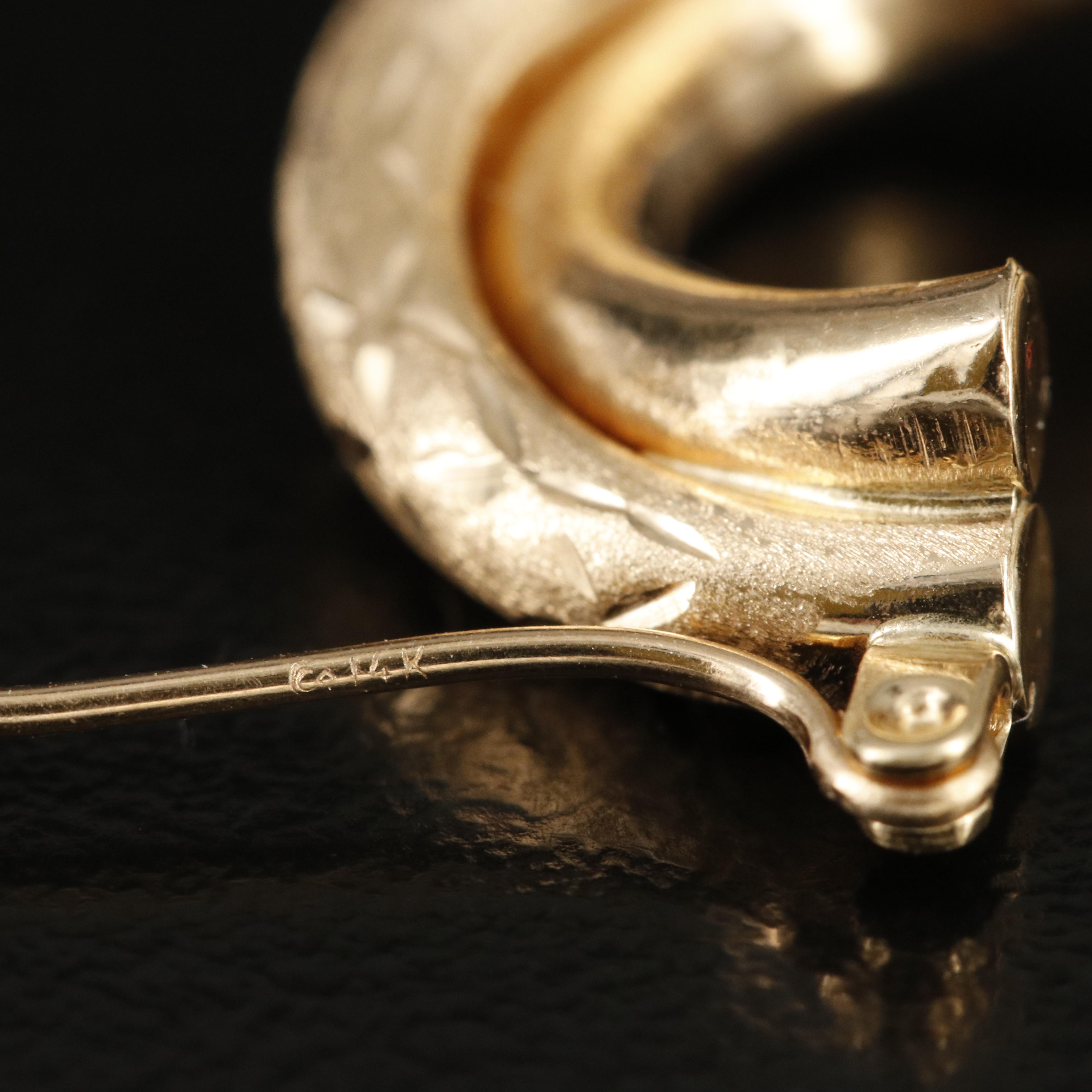 14K Crossover Hoop Earrings