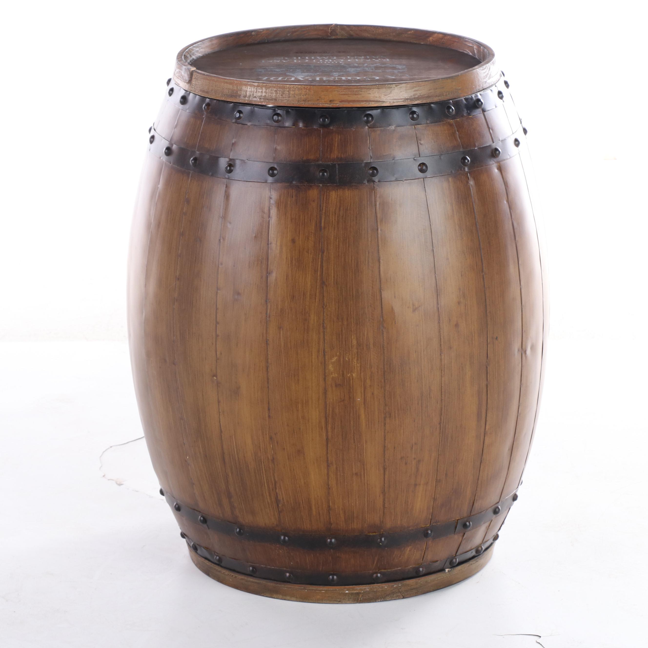 "Chateau La Couspaude" Wood and Faux-Bois Barrel-Form Wine Cabinet