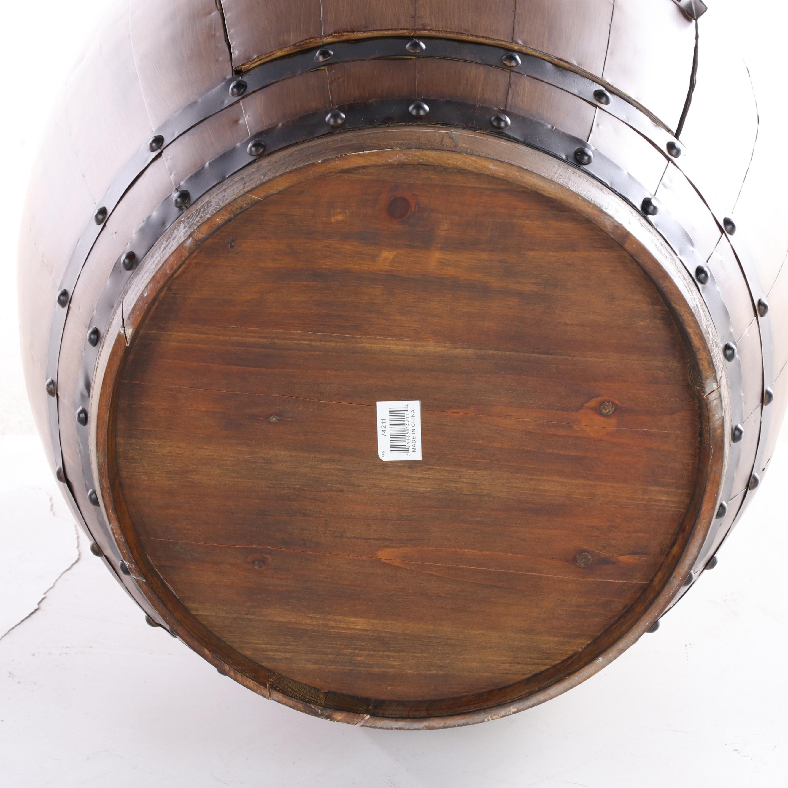 "Chateau La Couspaude" Wood and Faux-Bois Barrel-Form Wine Cabinet