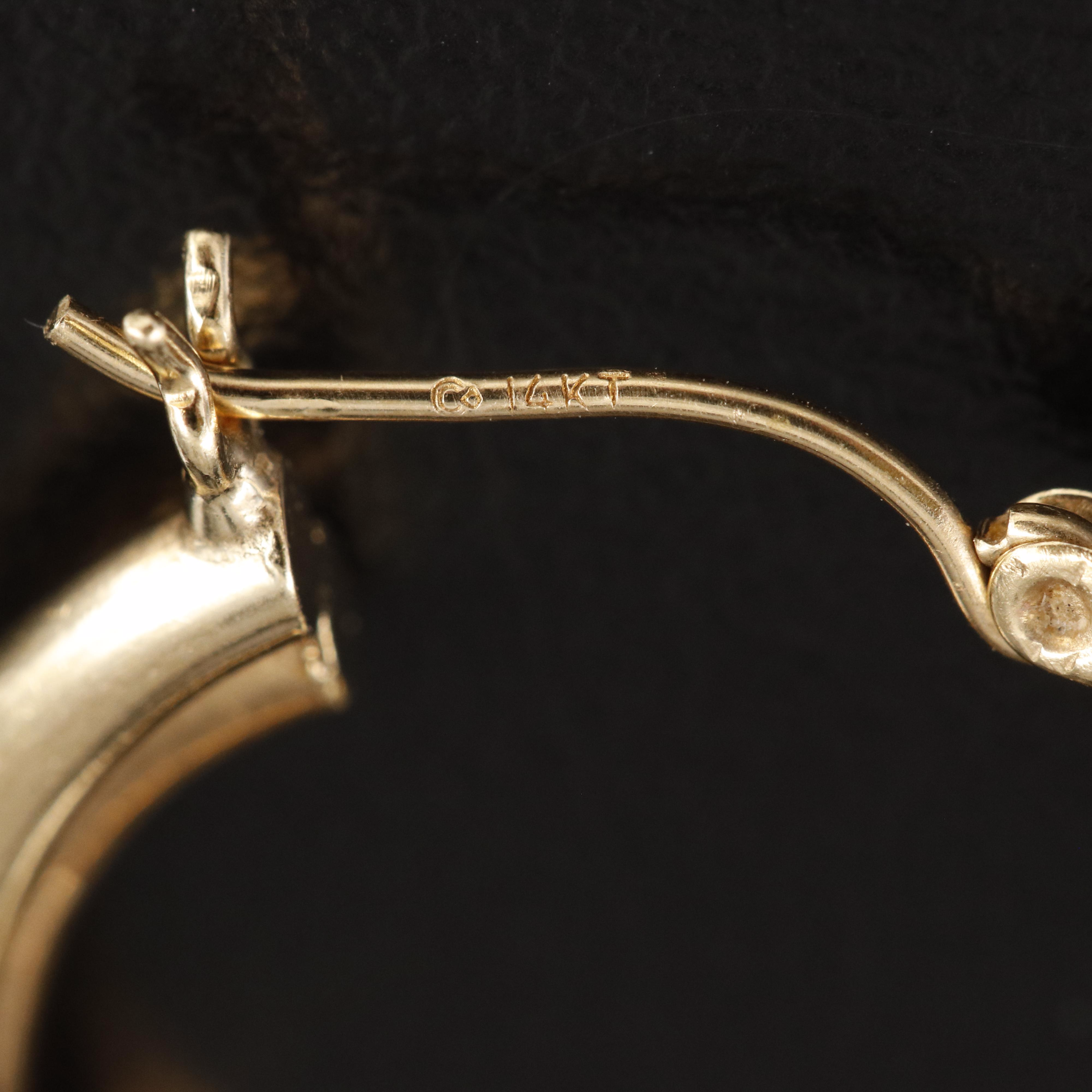 14K Crossover Double Hoop Earrings
