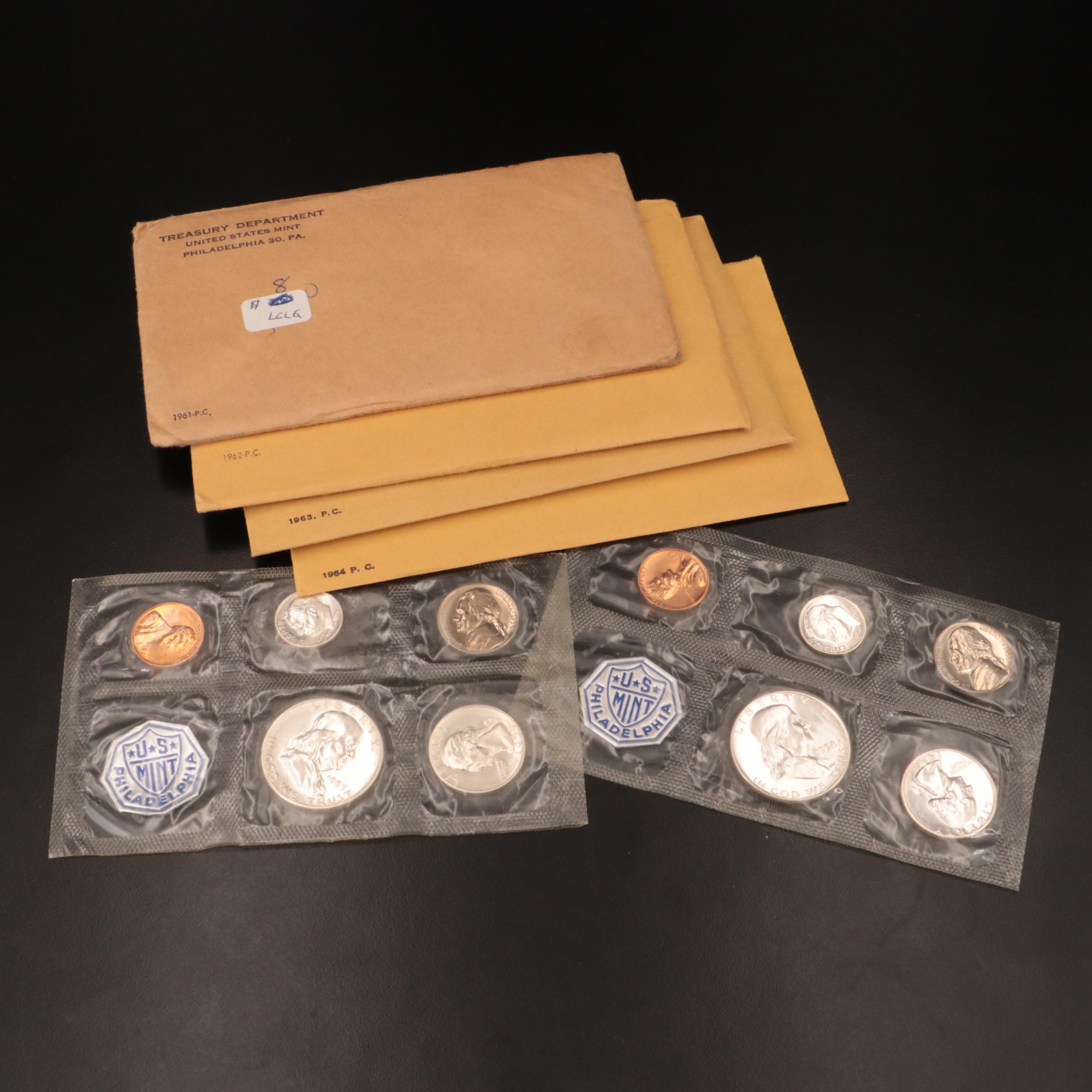 Collection of Six Early U.S. Silver Proof Sets