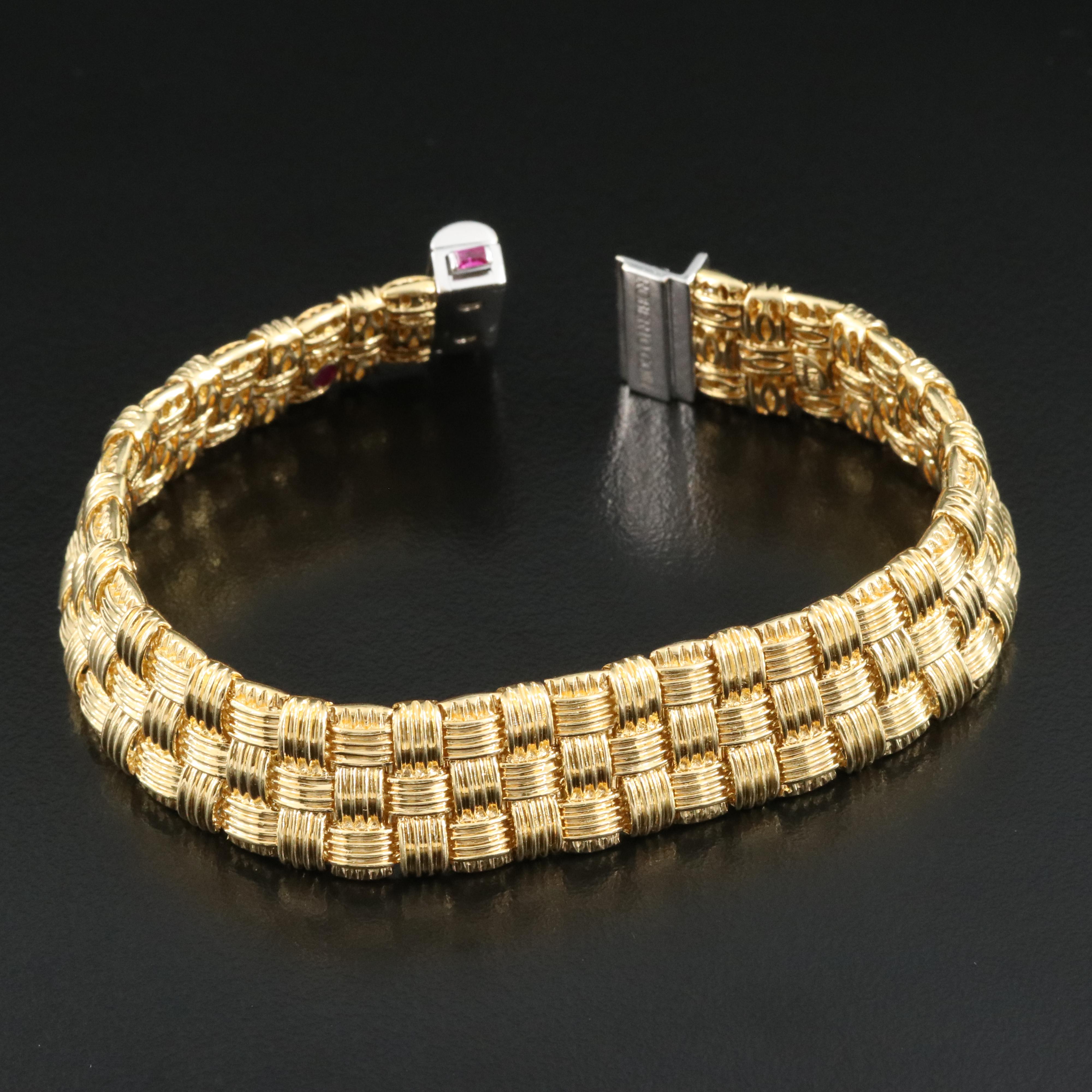 Roberto Coin "Appassionata" 18K 0.25 CTW Diamond Bracelet with Ruby Accents