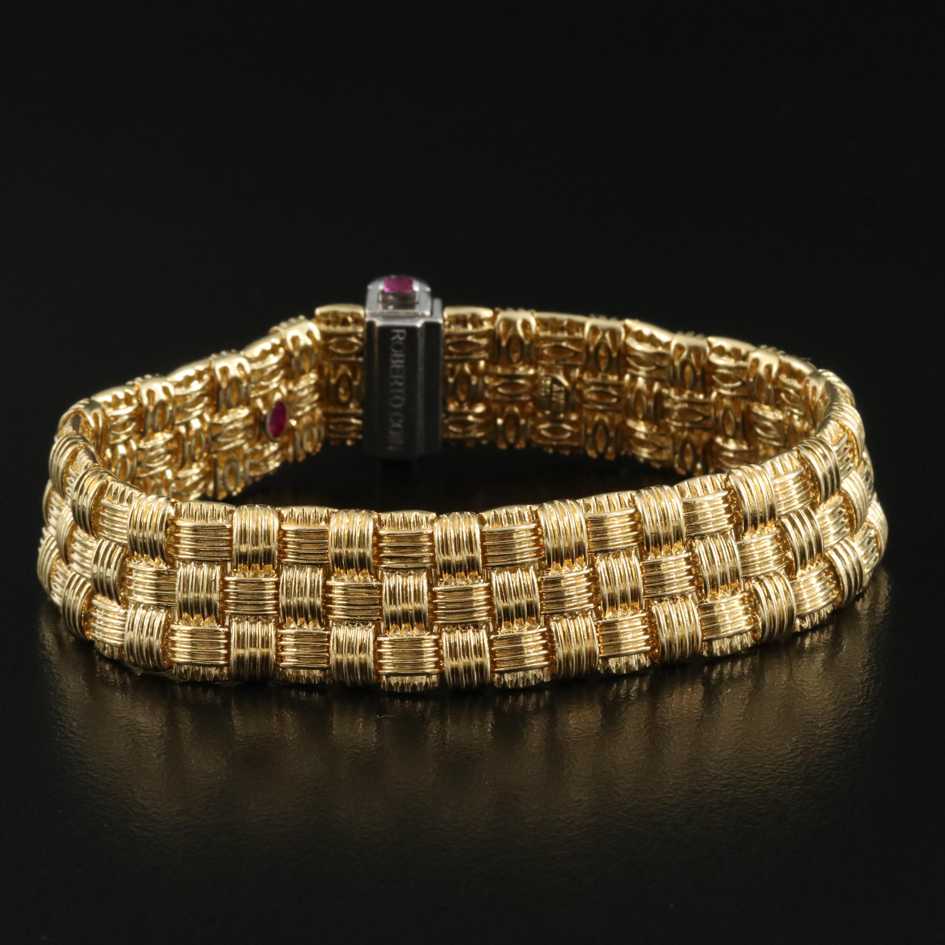 Roberto Coin "Appassionata" 18K 0.25 CTW Diamond Bracelet with Ruby Accents