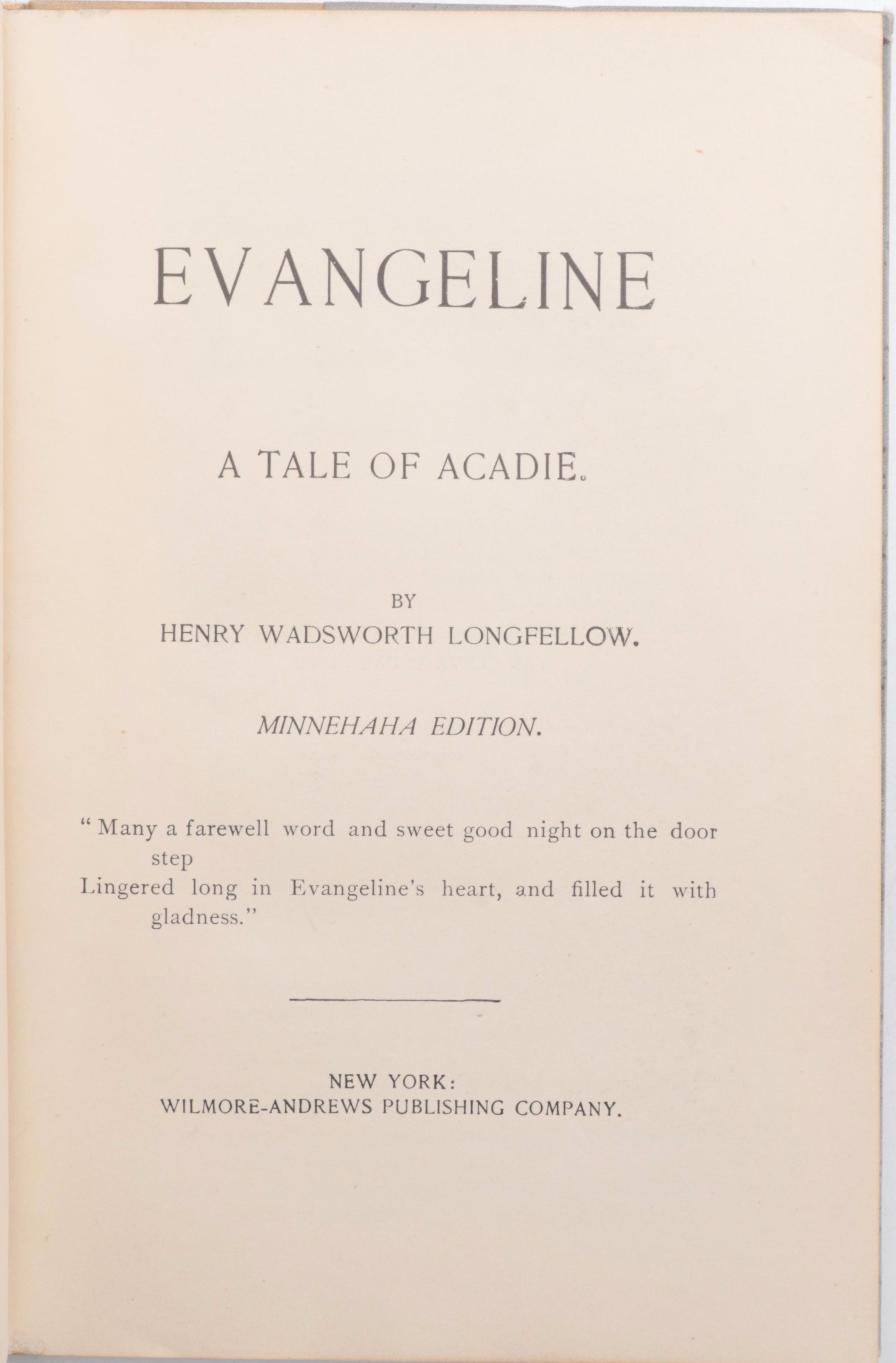 Illustrated "Evangeline" by Longfellow with Shakespeare, Emerson, and More