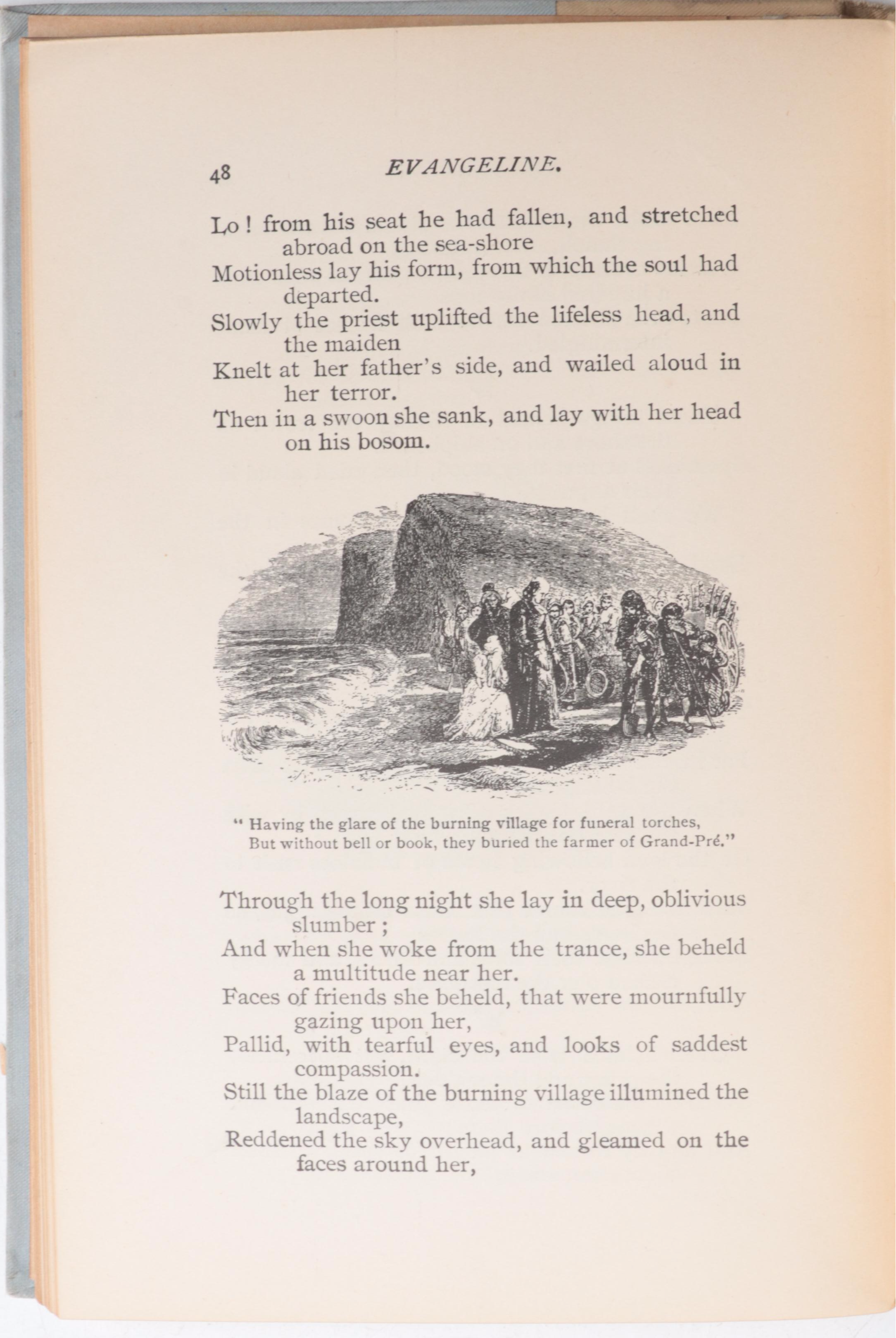 Illustrated "Evangeline" by Longfellow with Shakespeare, Emerson, and More