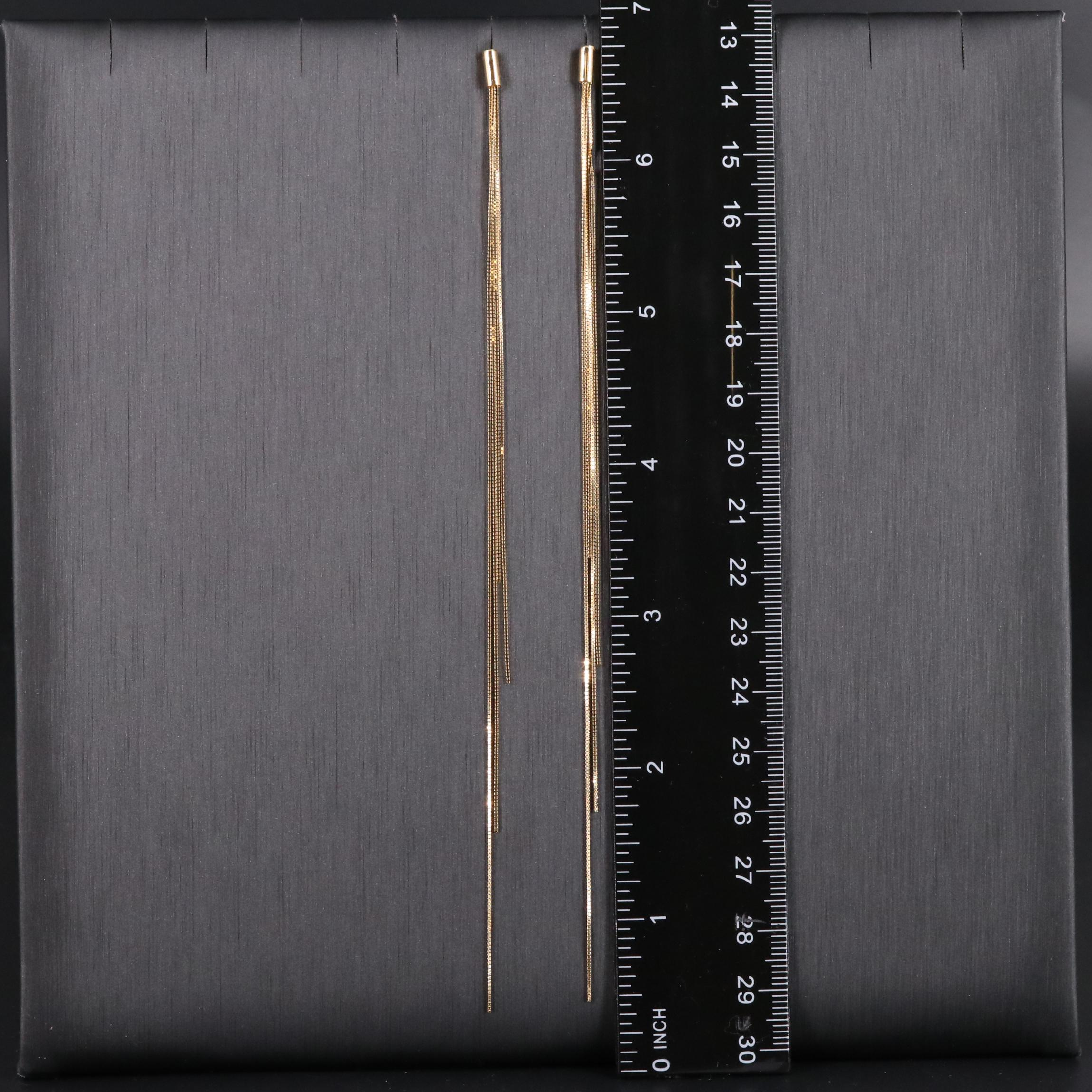 14K Chain Dangle Earrings