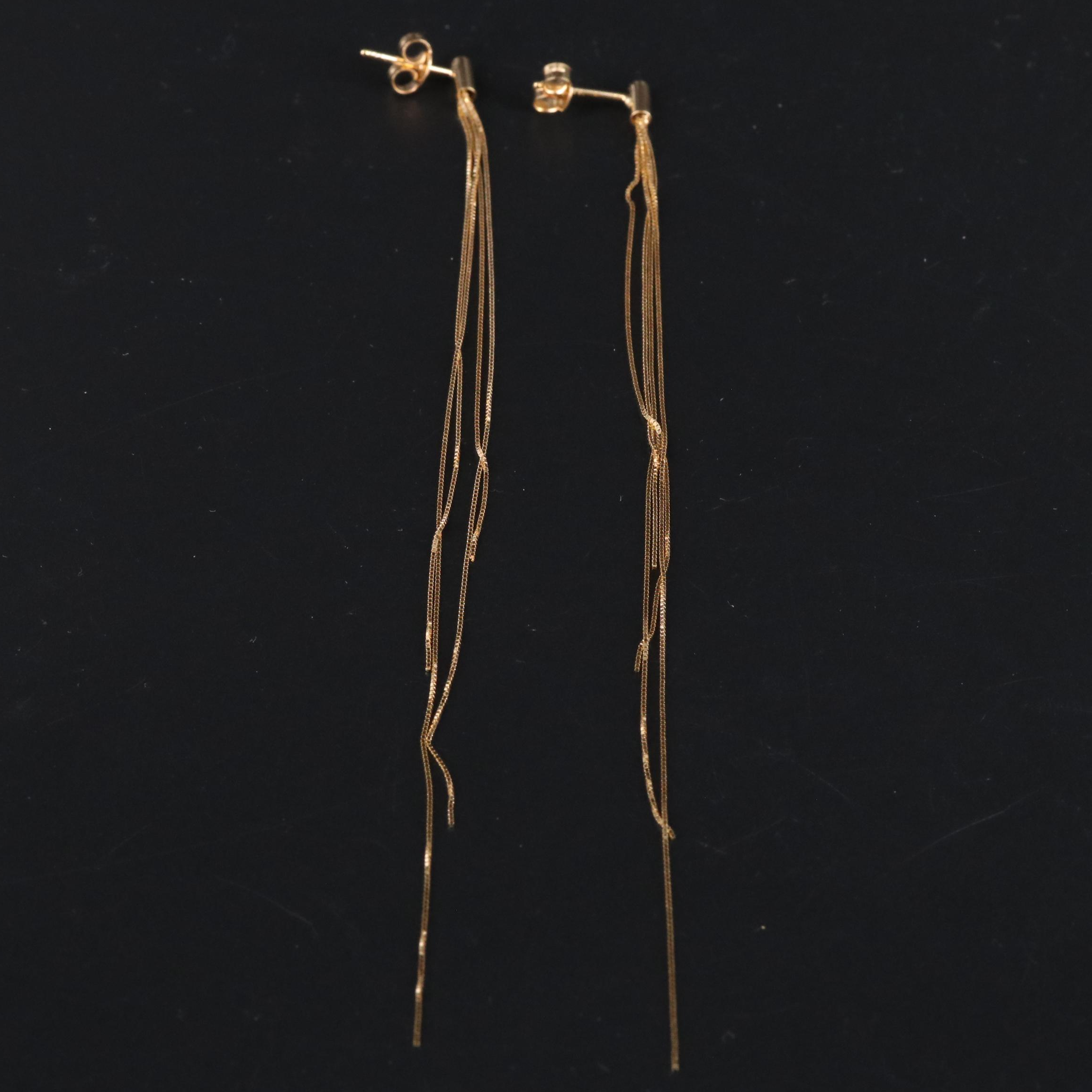 14K Chain Dangle Earrings