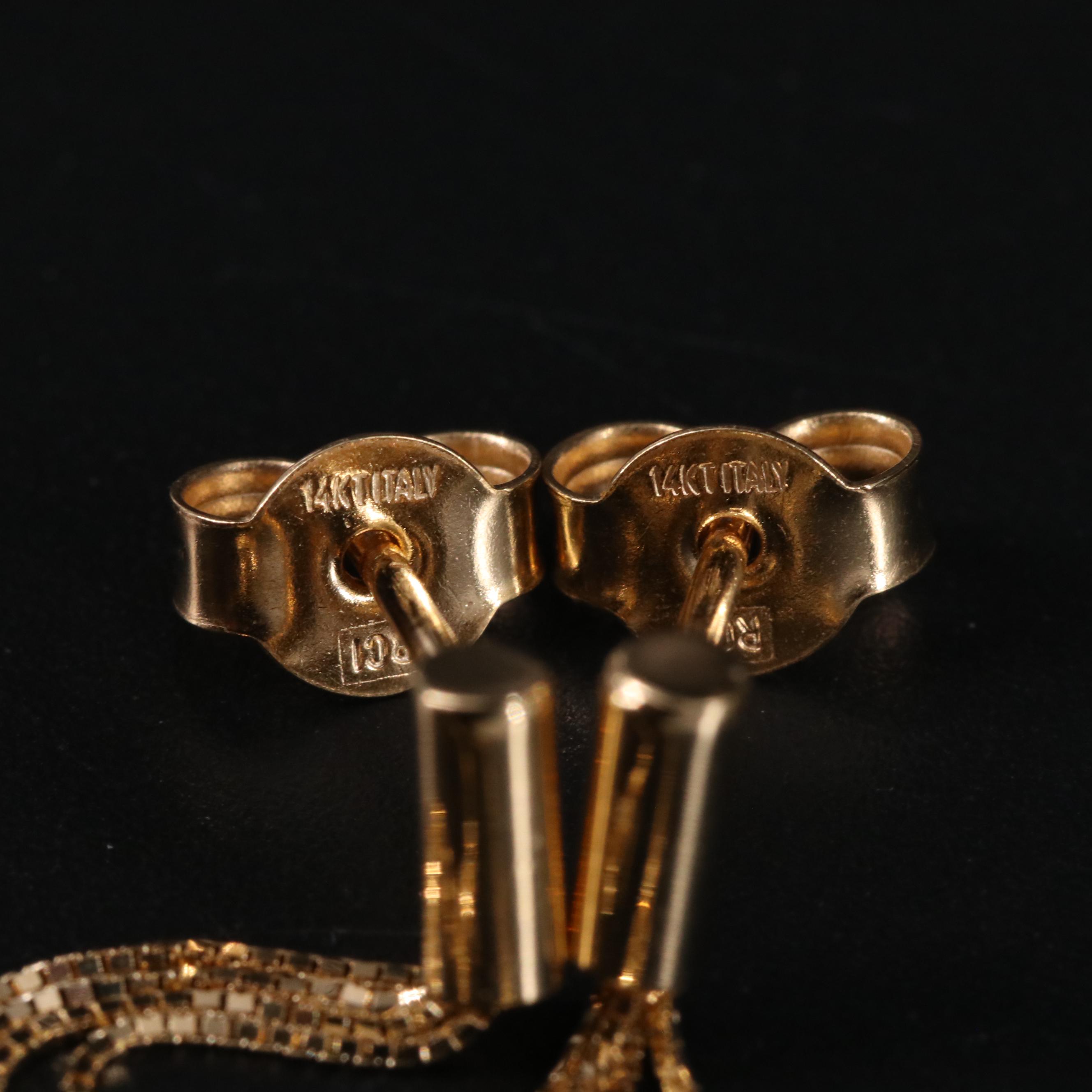 14K Chain Dangle Earrings