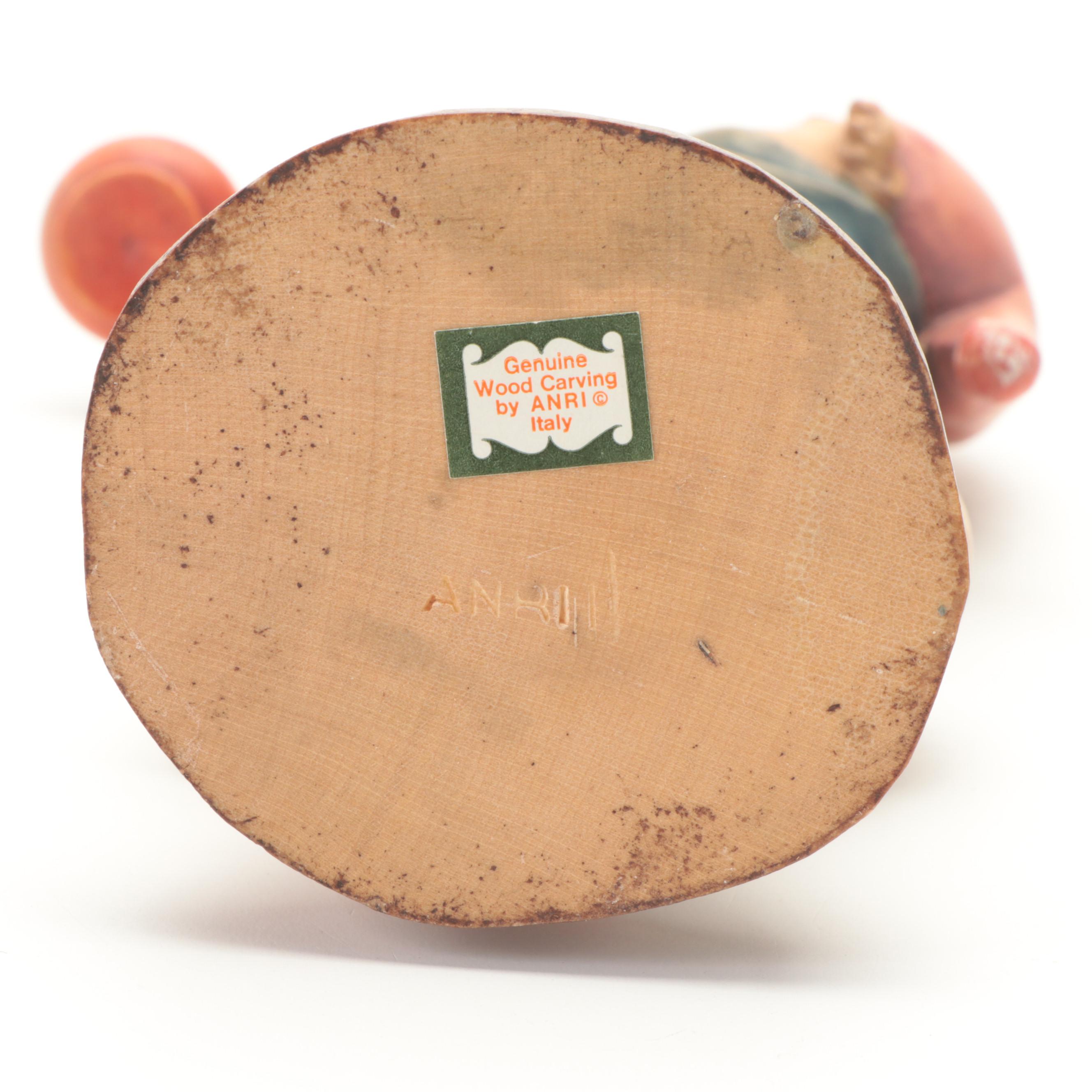 Juan Ferrandiz for ANRI Italian Carved Wood Figurines, Mid to Late 20th Century