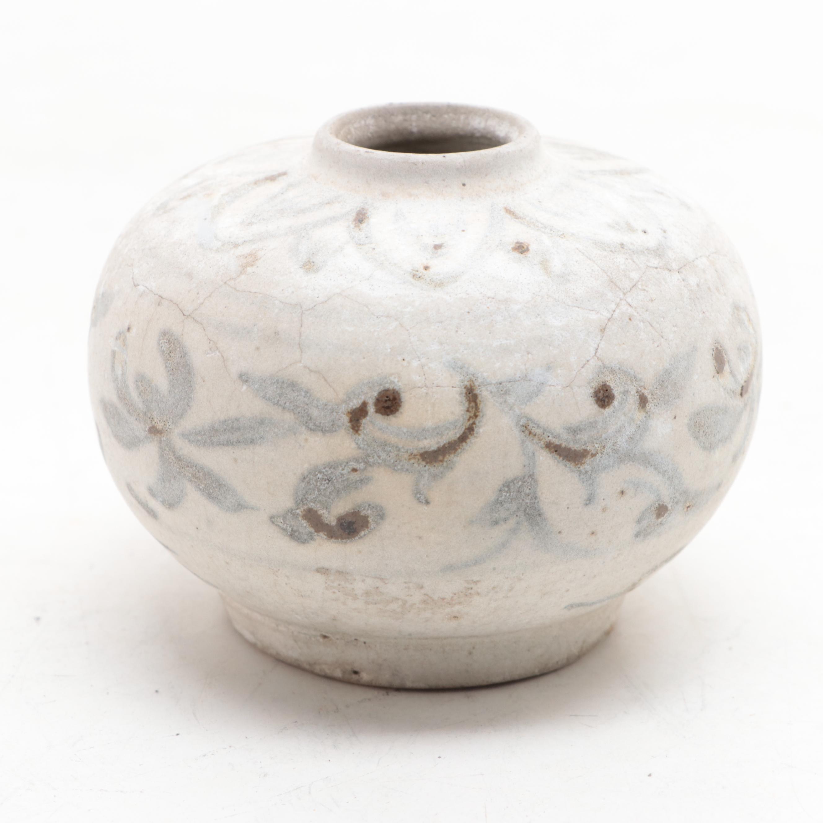 Marine-Recovered Vietnamese Earthenware Jarlet, 17th Century