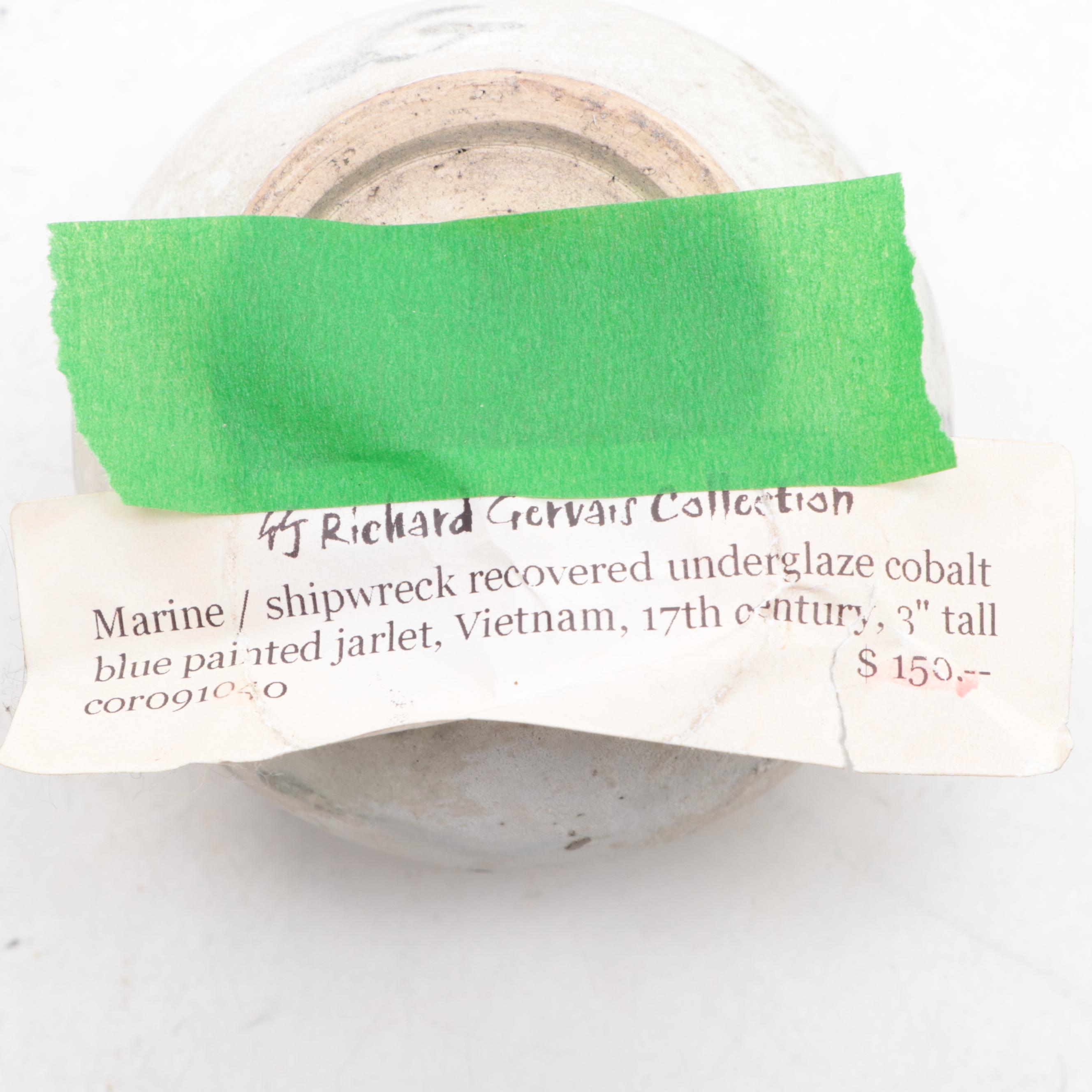 Marine-Recovered Vietnamese Earthenware Jarlet, 17th Century