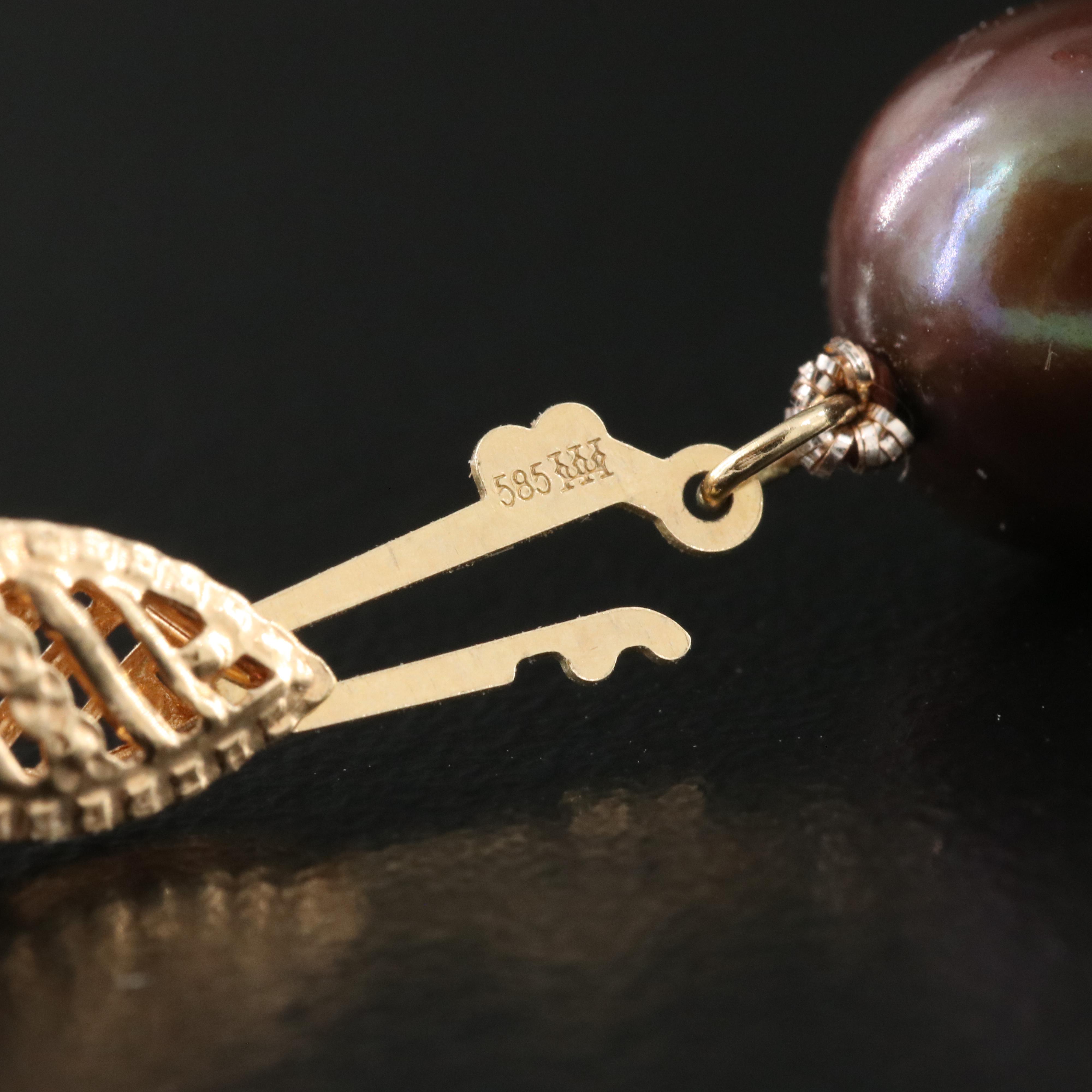 10.00 - 10.50 mm Pearl Necklace with 14K Clasp