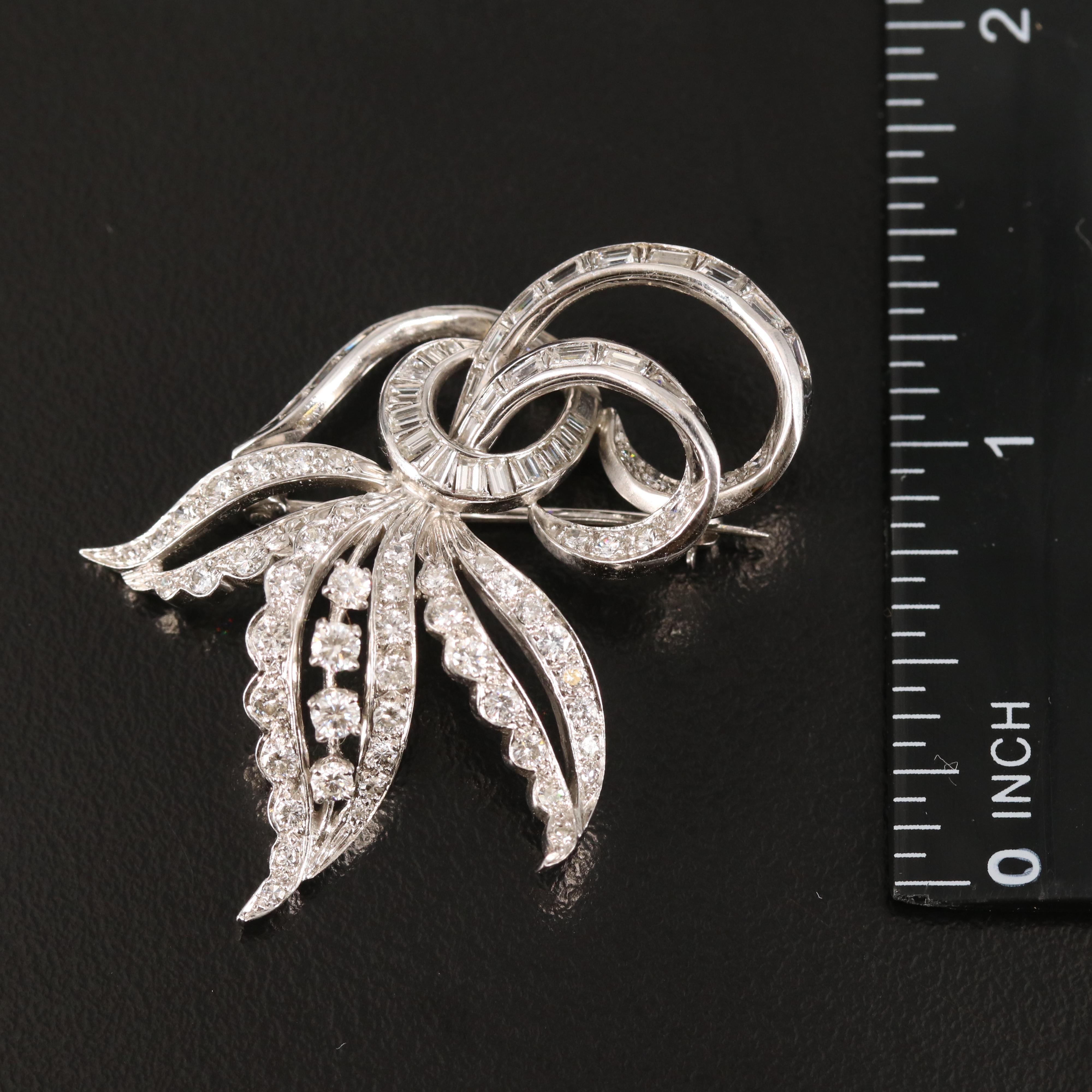 14K 2.02 CTW Diamond Spray Brooch