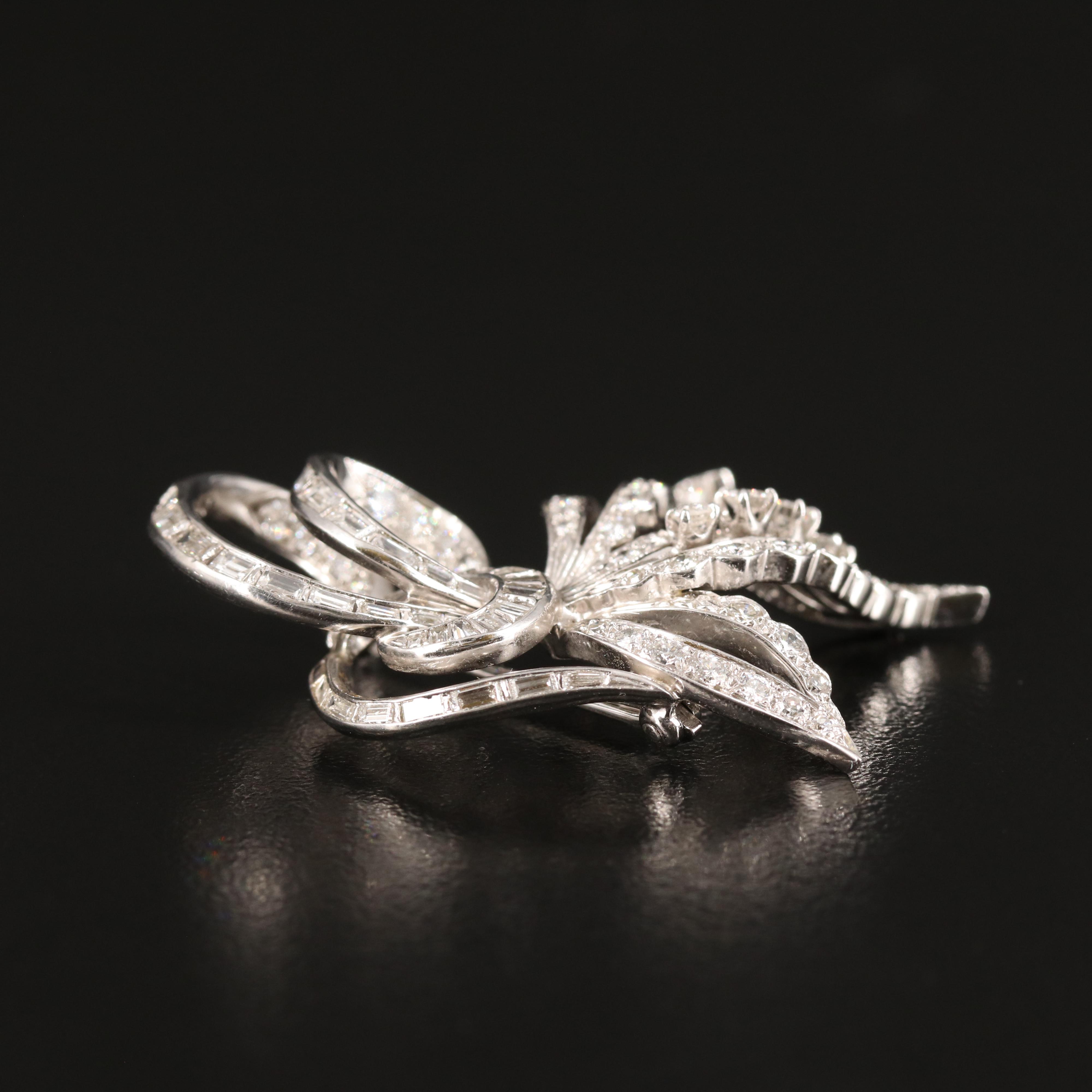 14K 2.02 CTW Diamond Spray Brooch