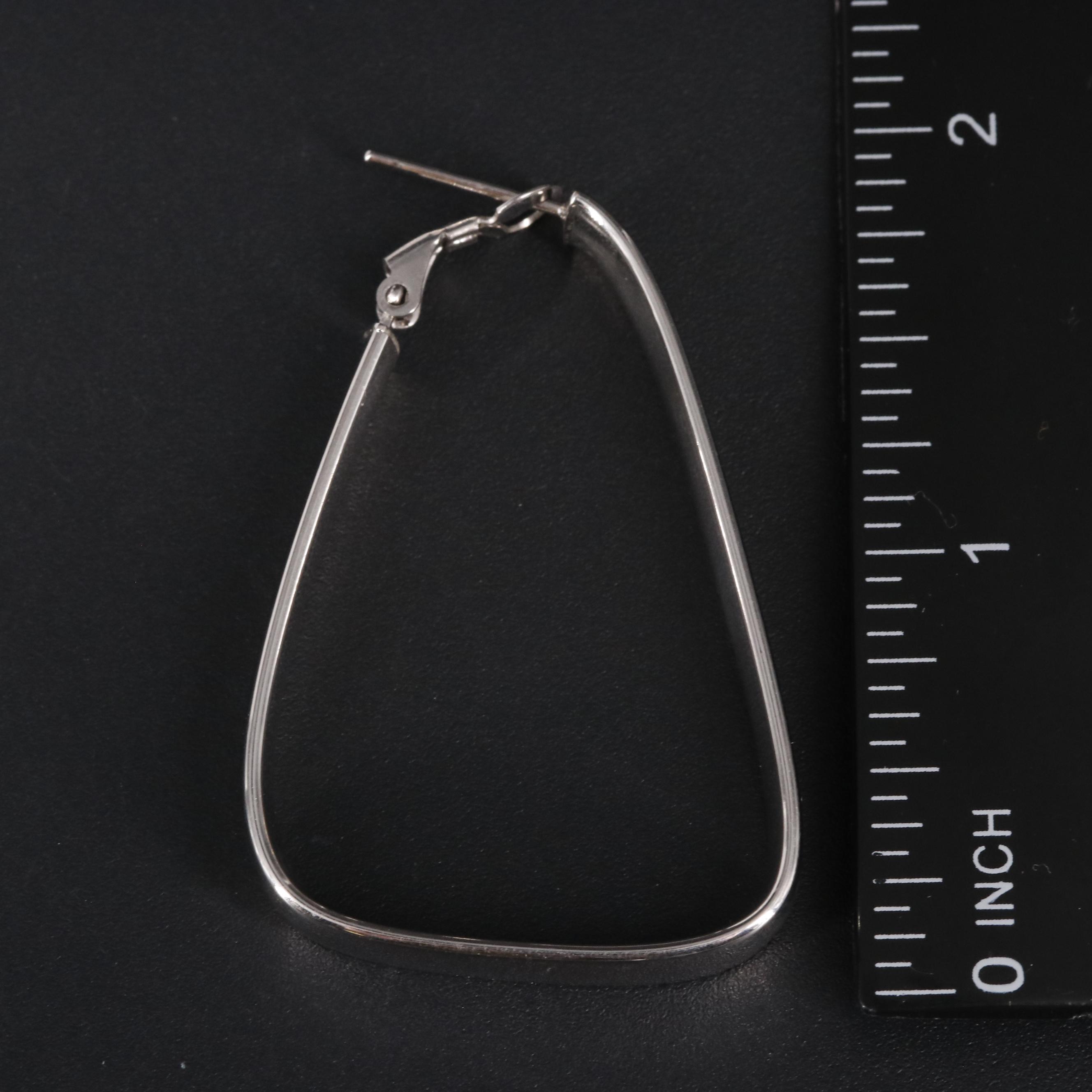 Italian 14K Triangular Hoop Earrings