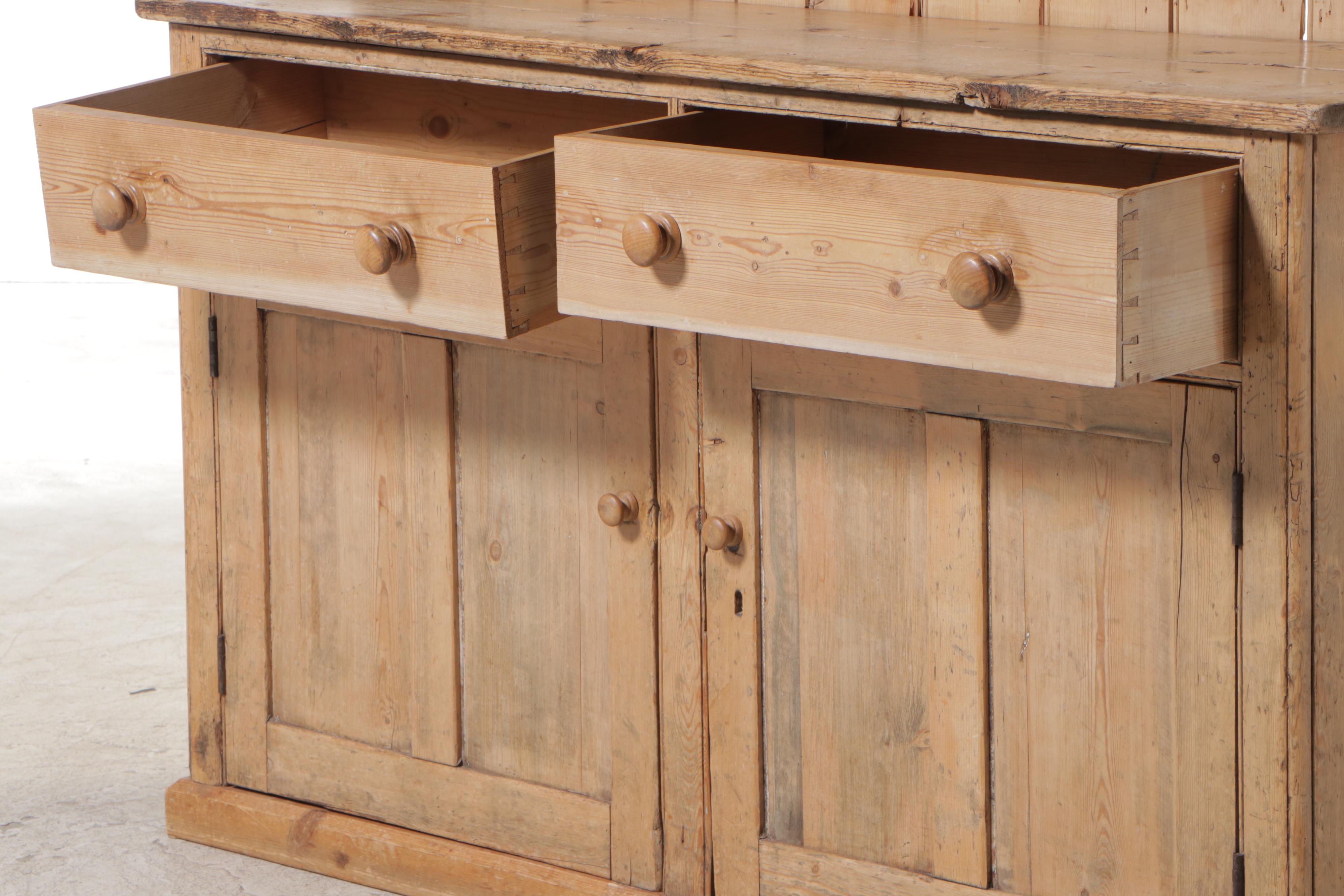 Scrubbed Pine Cupboard, Probably Irish, 19th Century