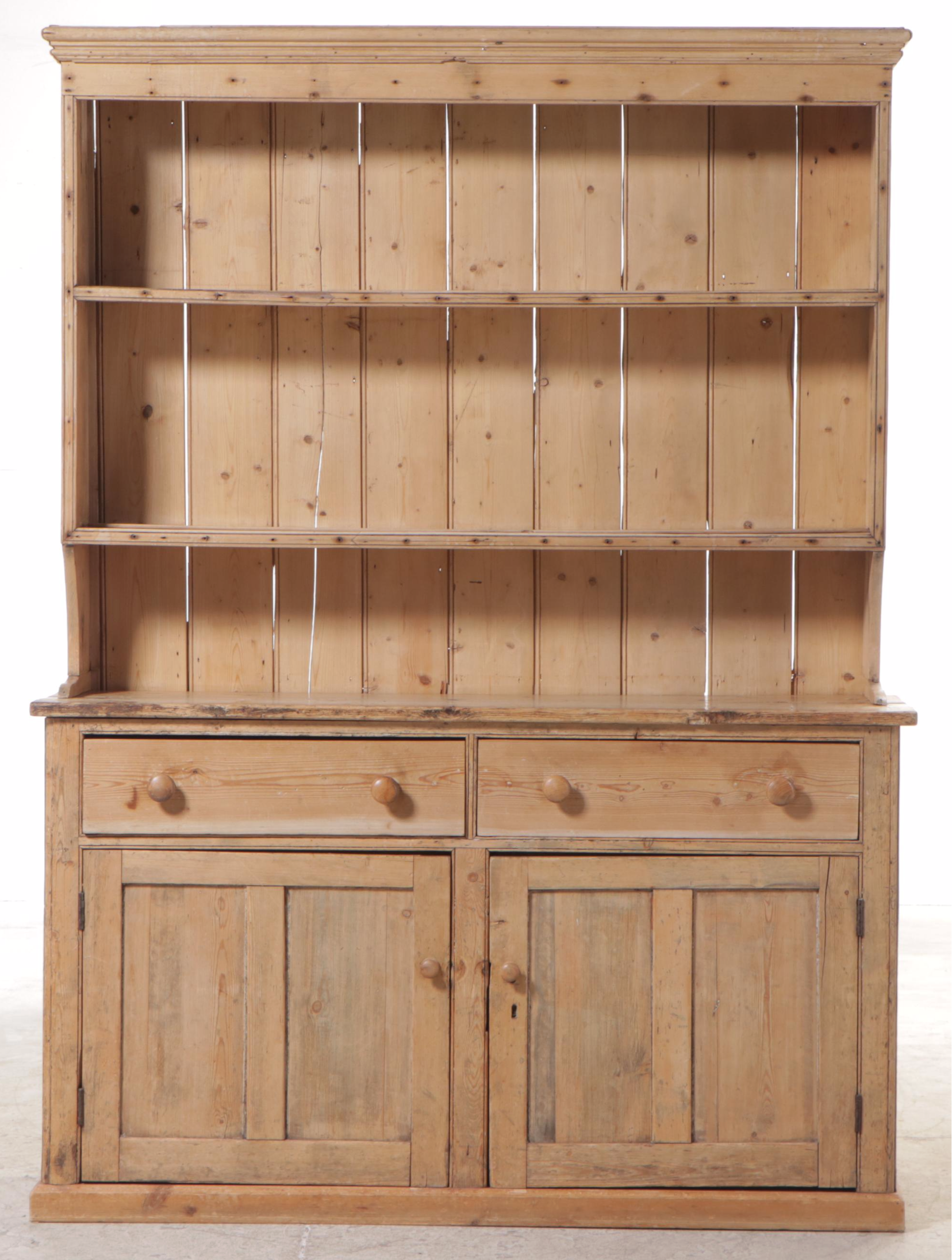 Scrubbed Pine Cupboard, Probably Irish, 19th Century