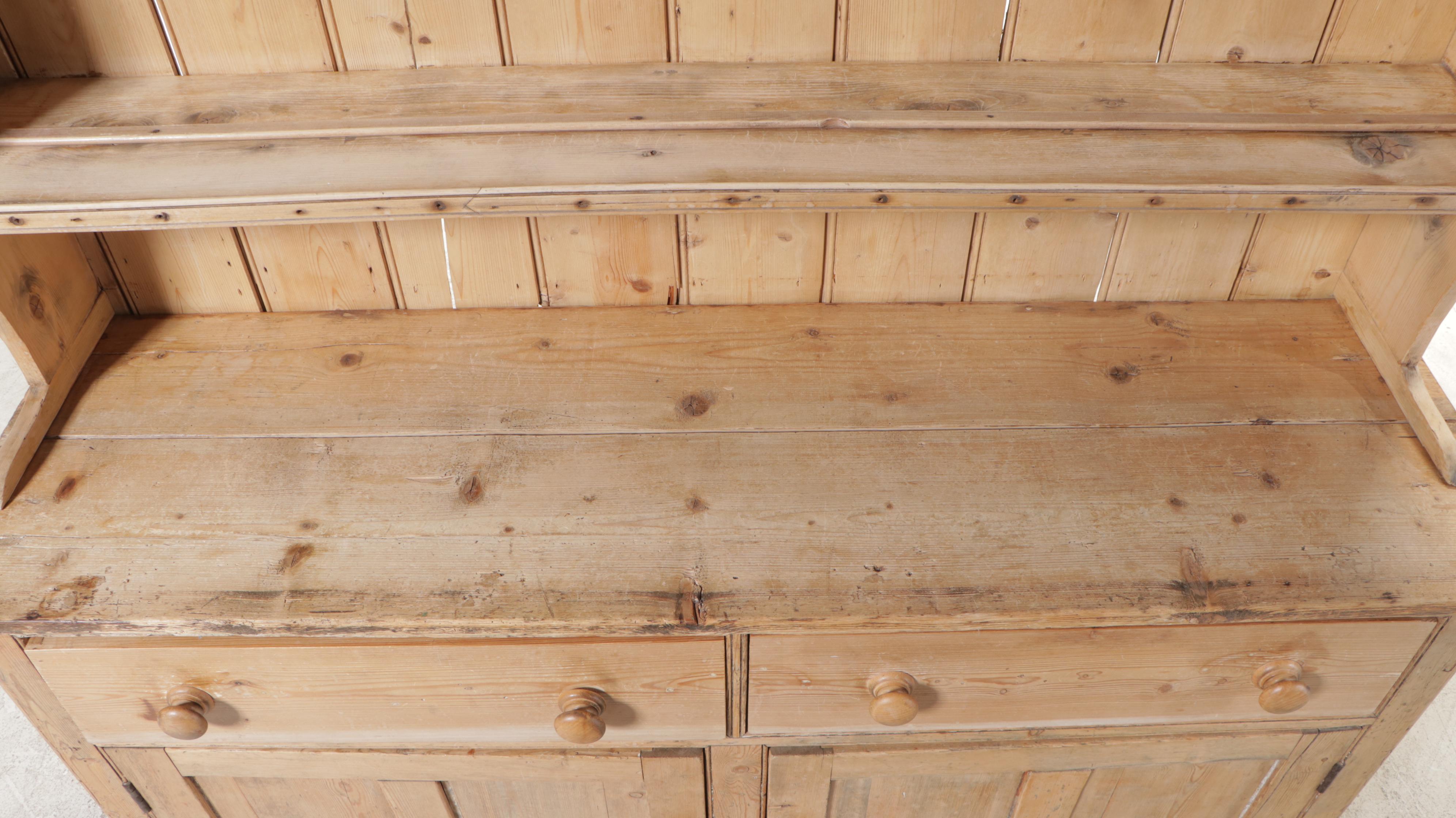 Scrubbed Pine Cupboard, Probably Irish, 19th Century
