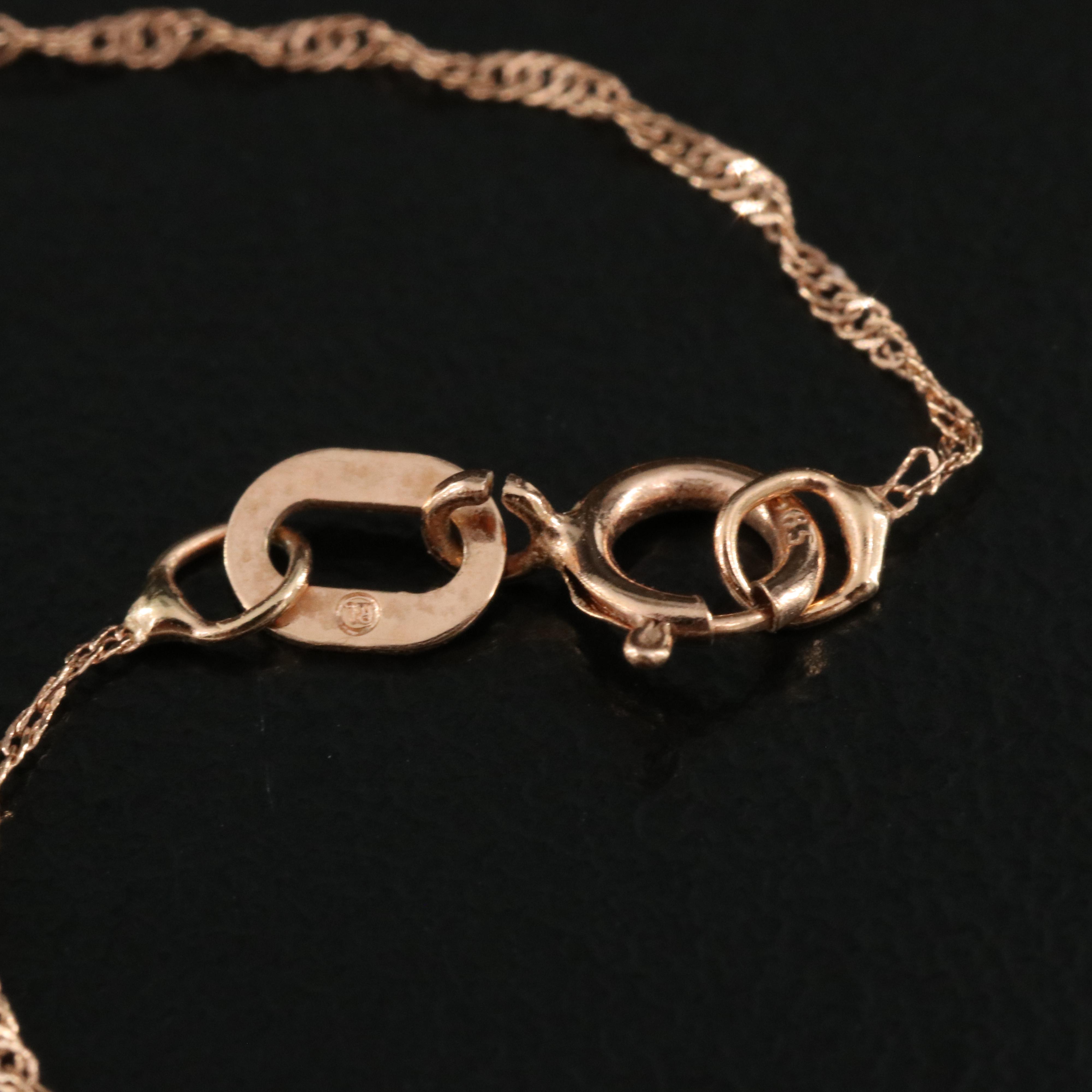 14K Rose Gold London Blue Topaz and Diamond Pendant Necklace