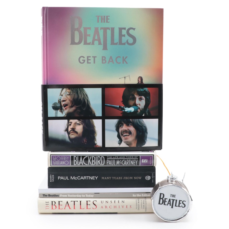 First Edition "The Beatles: Get Back" with More Beatles Books and Ornament