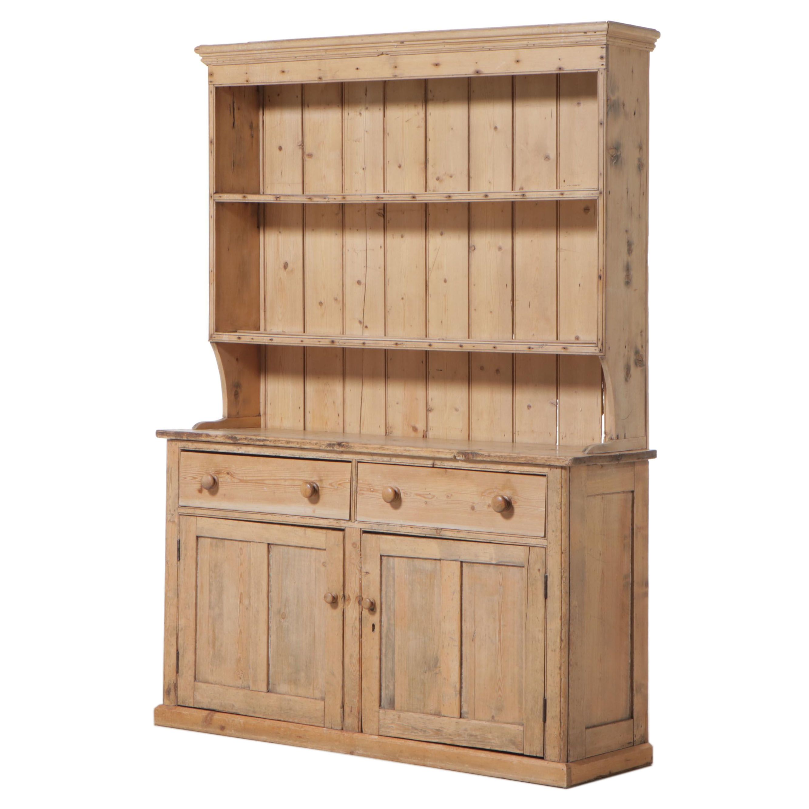 Scrubbed Pine Cupboard, Probably Irish, 19th Century