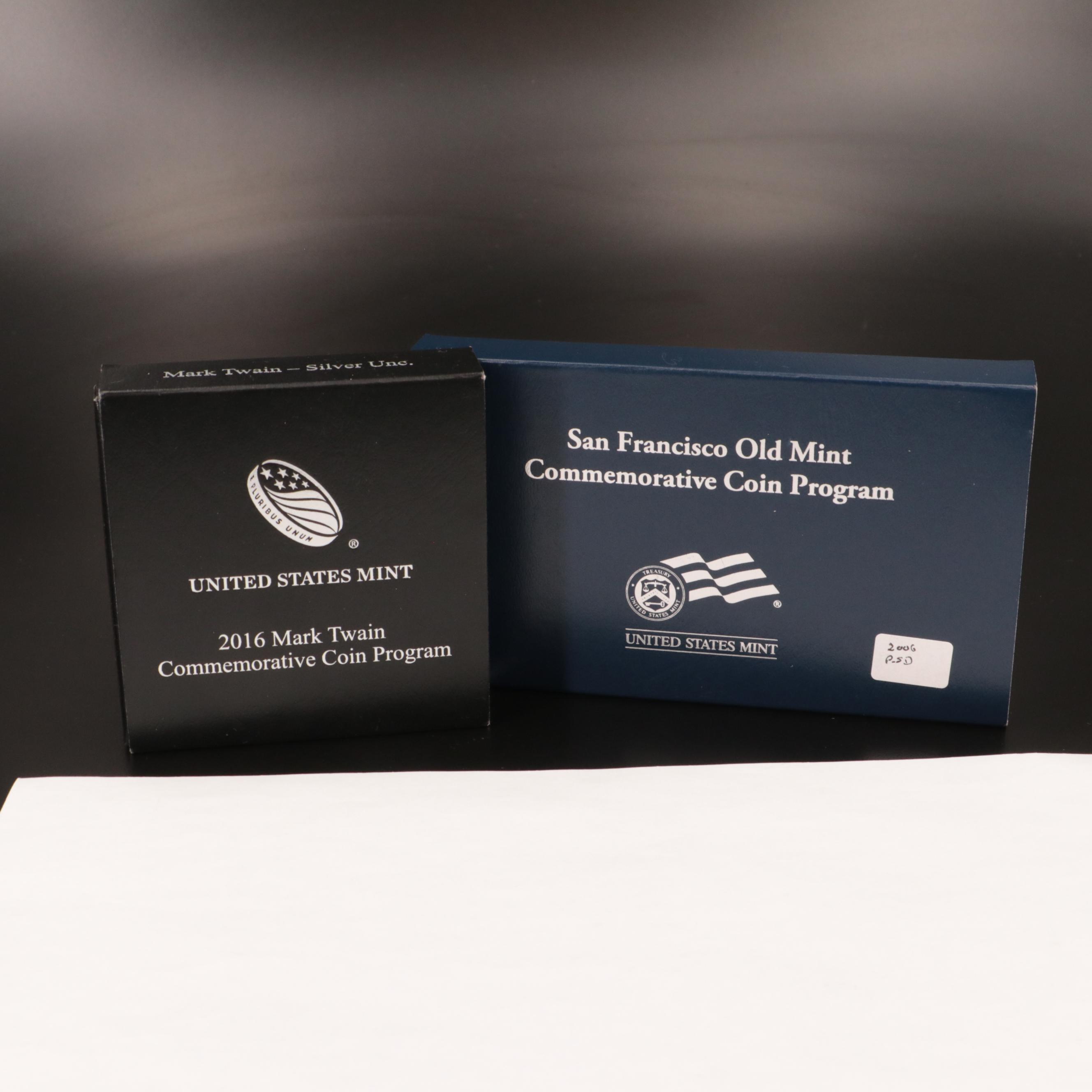 Two U.S. Commemorative Silver Dollars Including a 2006-S San Francisco Mint