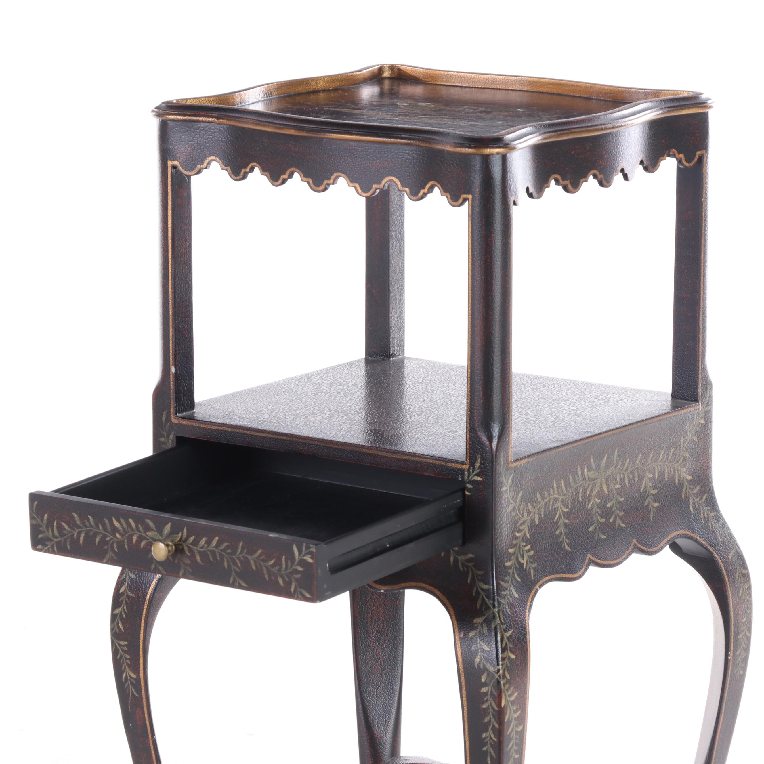 Louis XV Style Floral and Foliate-Decorated Three-Tier Stand