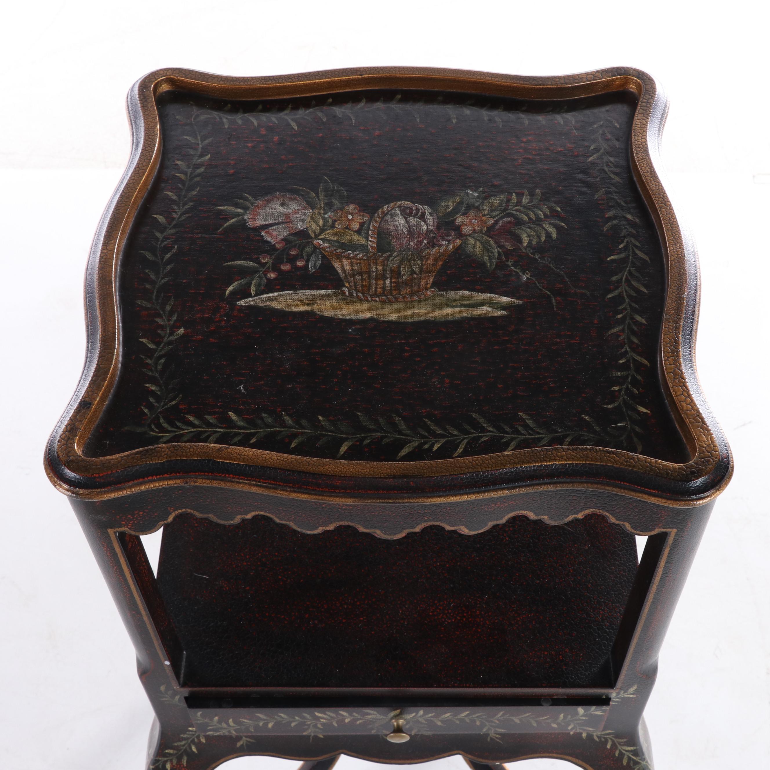 Louis XV Style Floral and Foliate-Decorated Three-Tier Stand