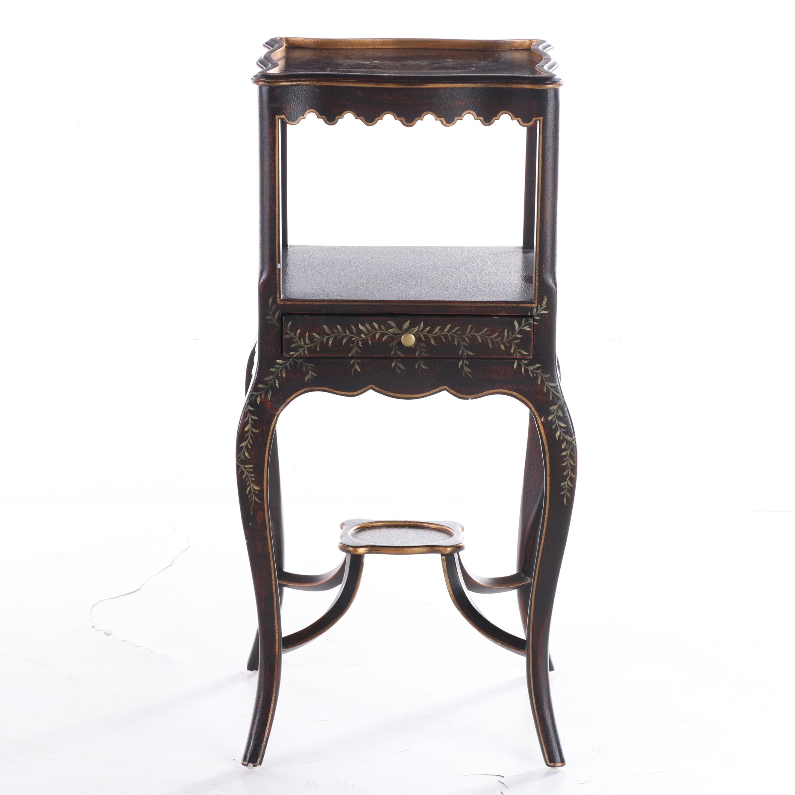 Louis XV Style Floral and Foliate-Decorated Three-Tier Stand