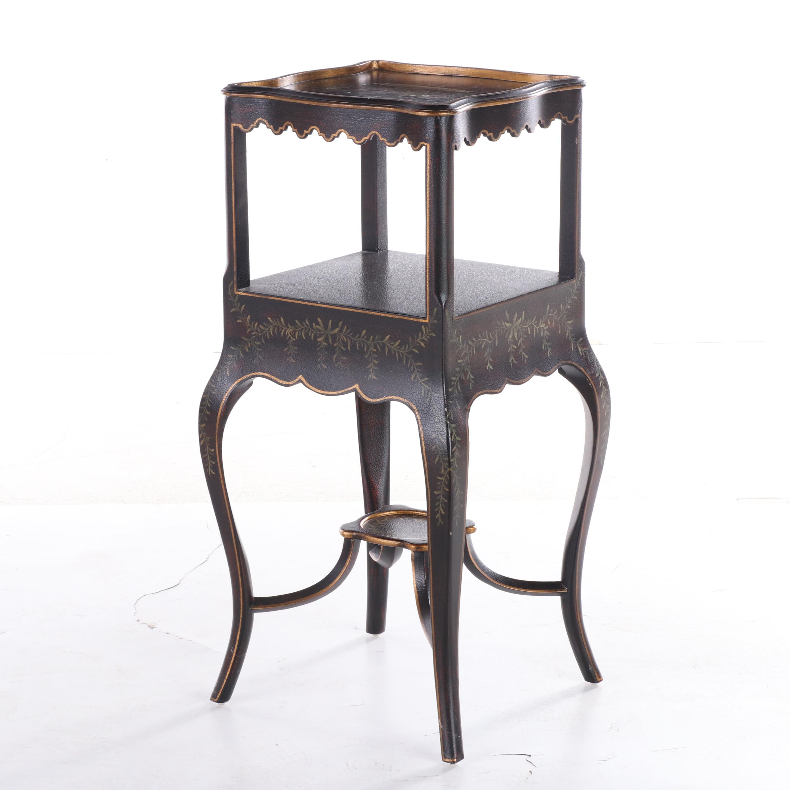 Louis XV Style Floral and Foliate-Decorated Three-Tier Stand