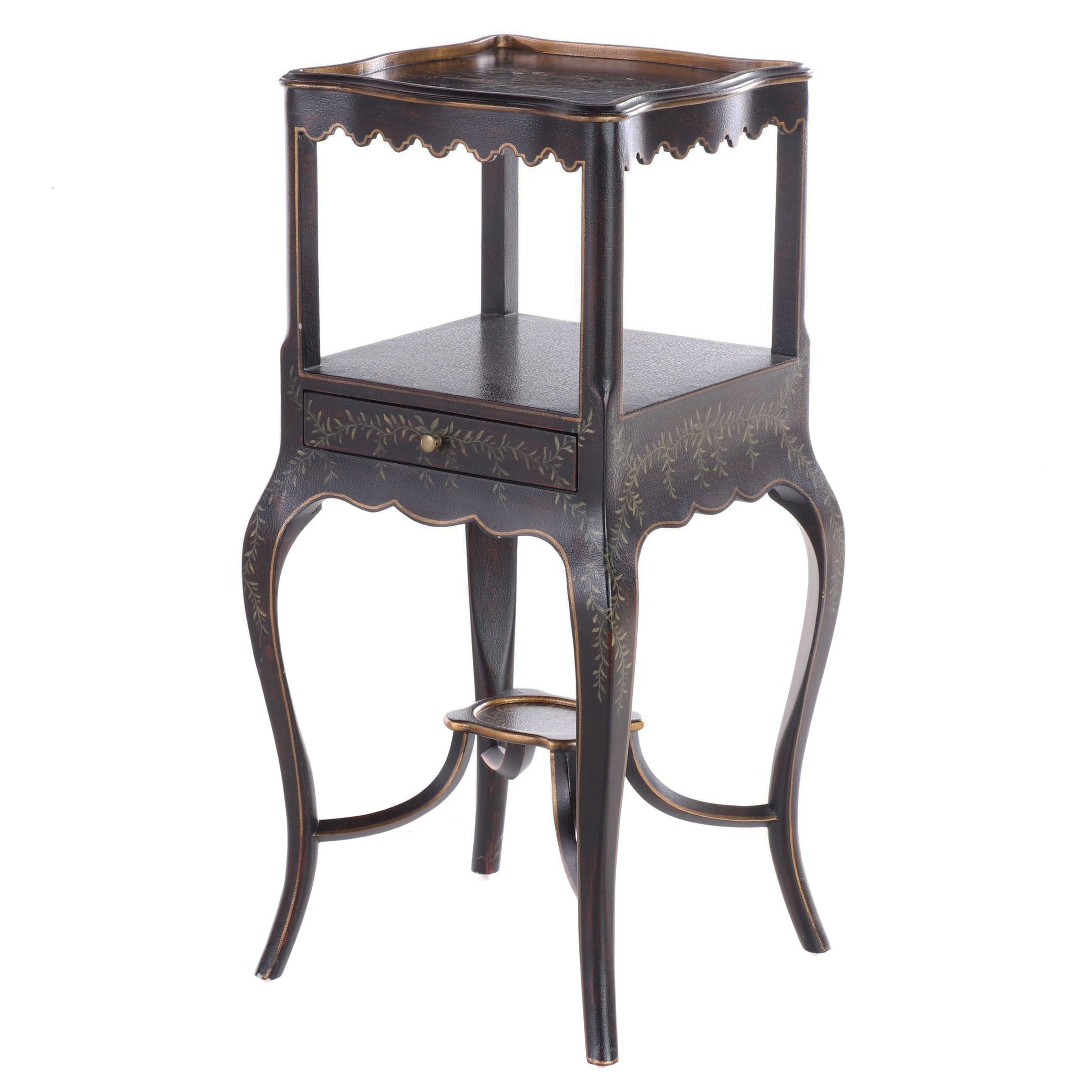 Louis XV Style Floral and Foliate-Decorated Three-Tier Stand