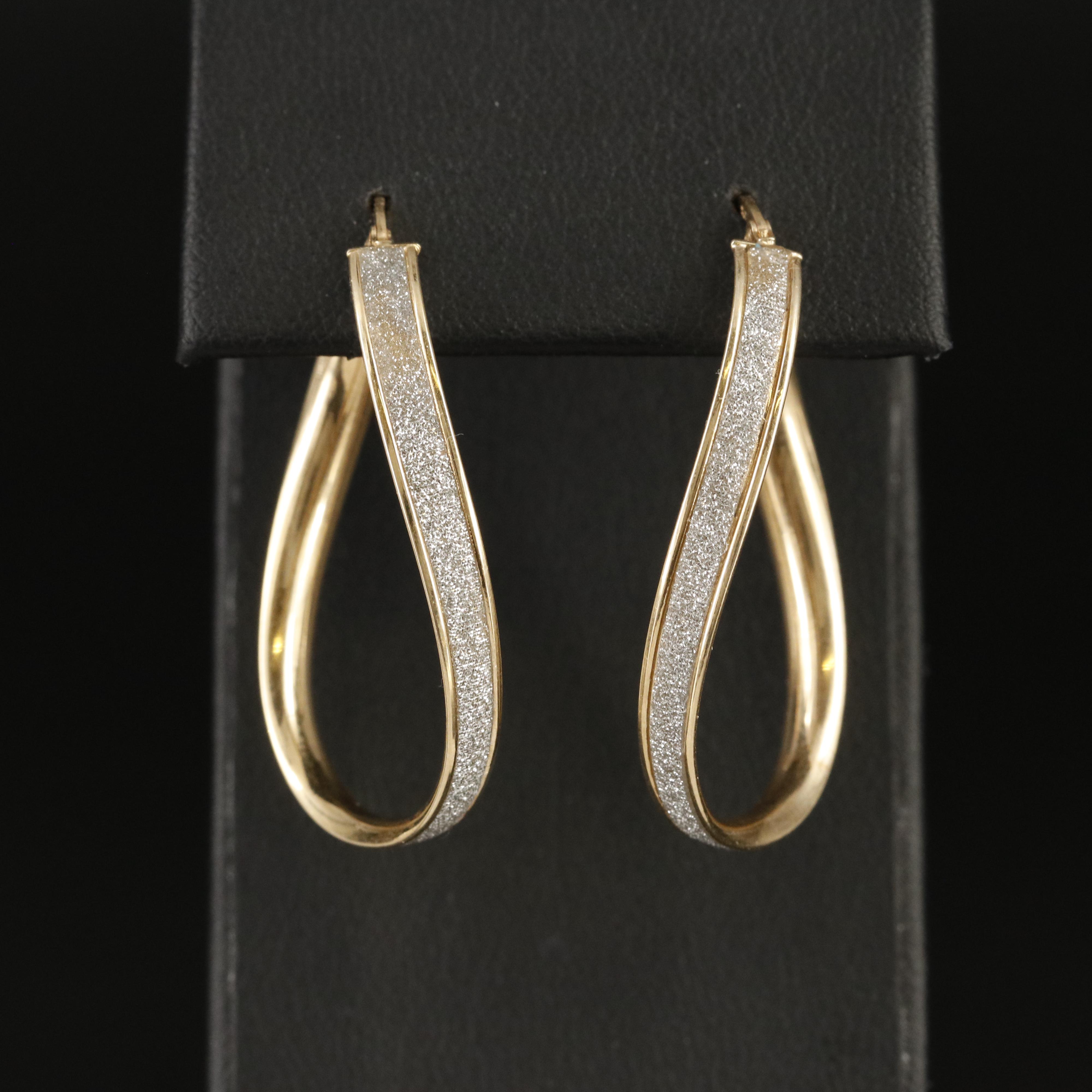 Italian 14K Oval Hoop Earrings