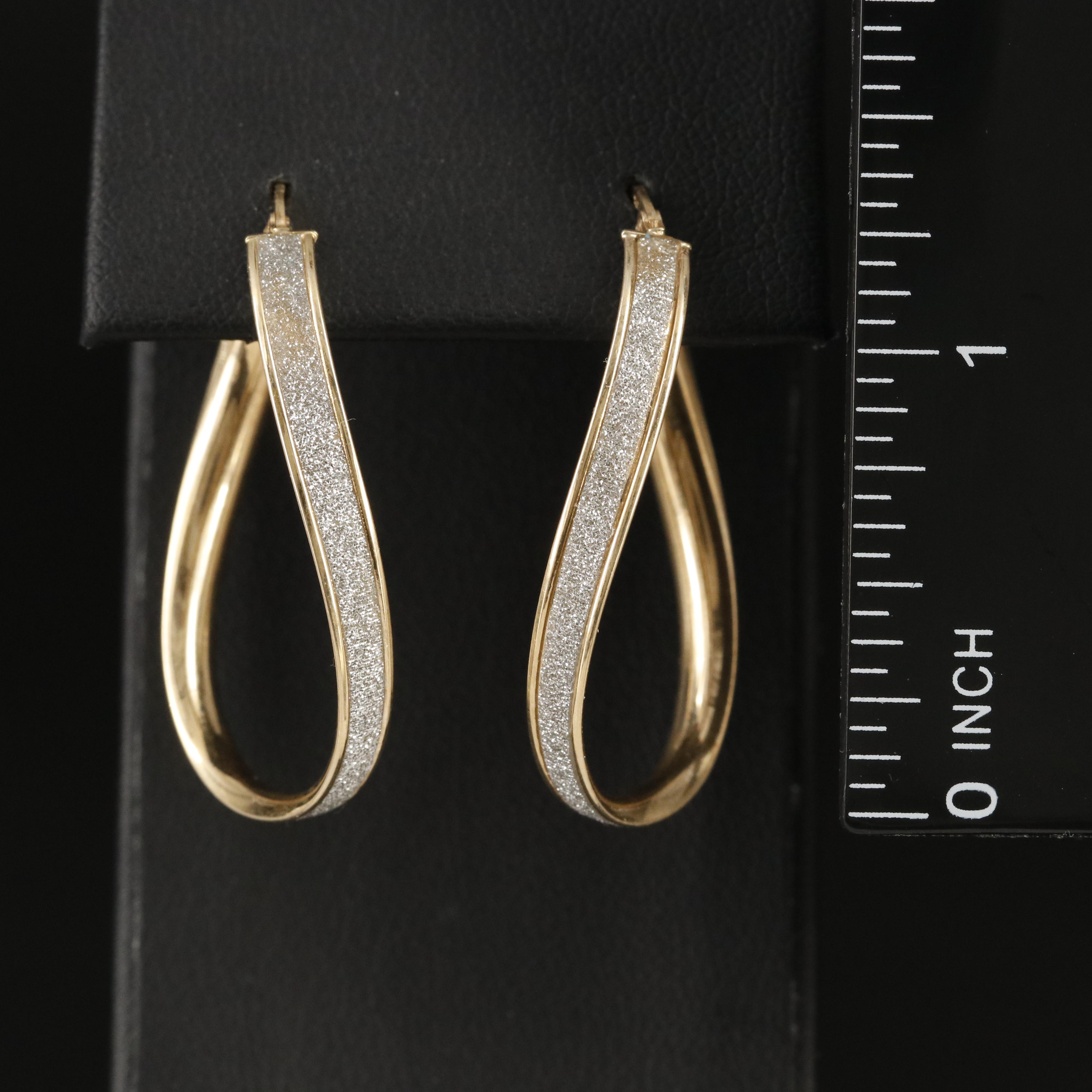 Italian 14K Oval Hoop Earrings